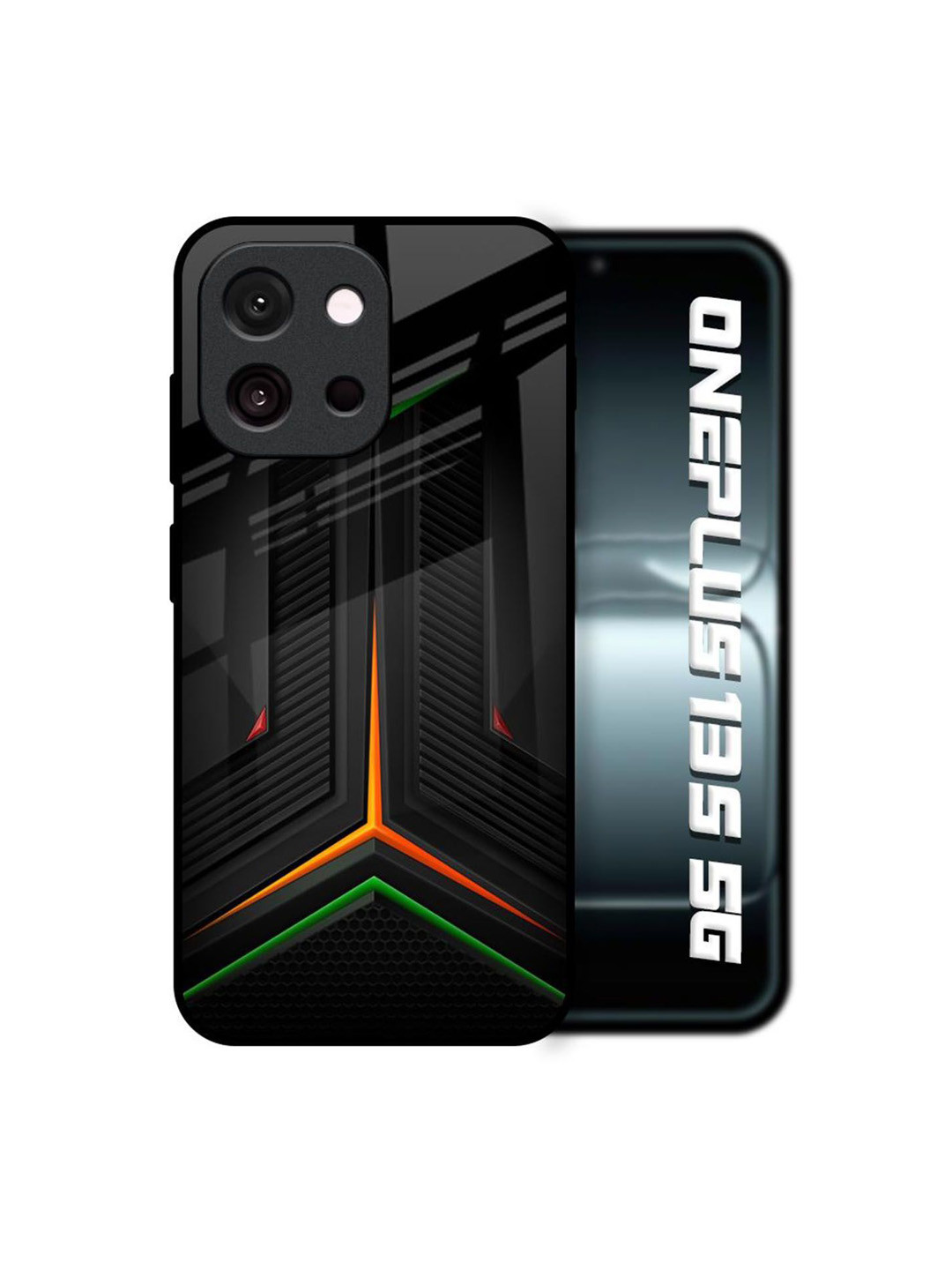 QRIOH Modern Ultra Chevron Printed Glass Back Case for OnePlus 13s 5G