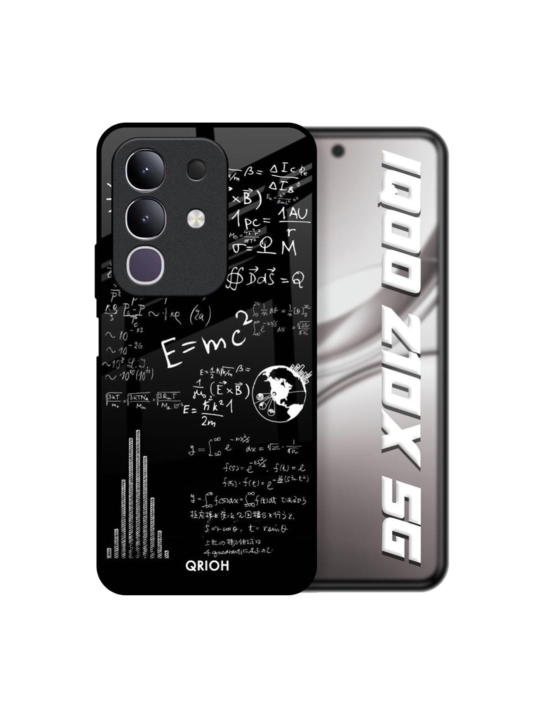 QRIOH Funny Math Glass Case for IQOO Z10x 5G Back Case Mobile Accessories
