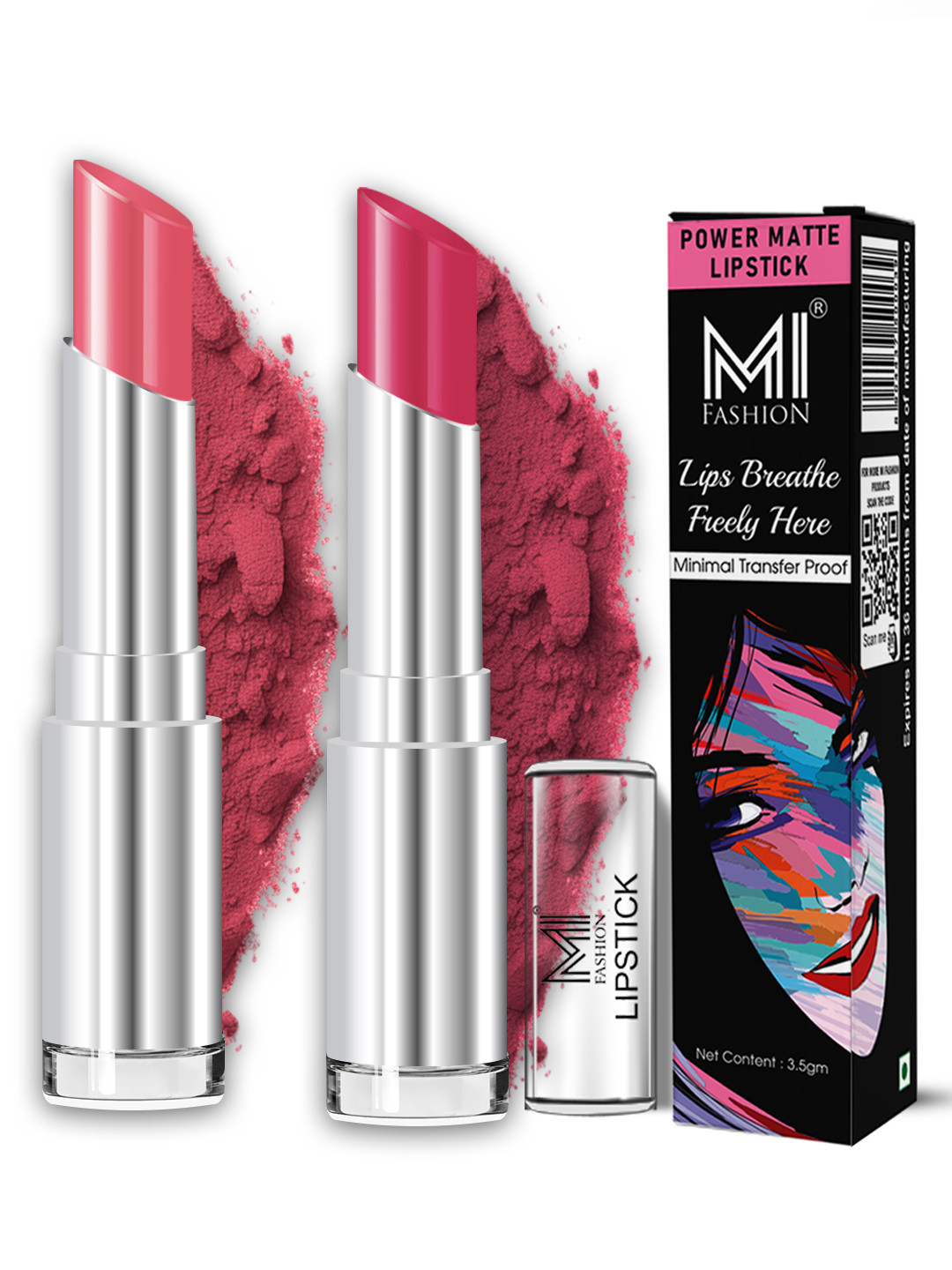 MI FASHION Lightweight Bold Matte Lipstick Smooth Glide Lip Color Long Wear