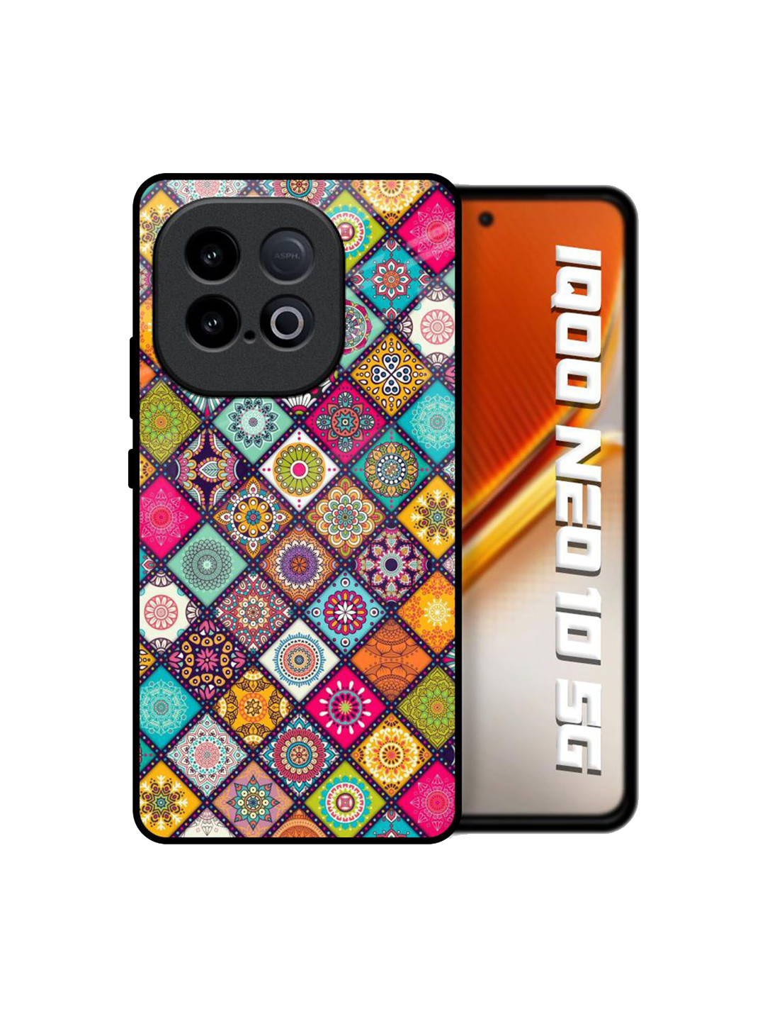 QRIOH Unisex Geometric Printed iQOO Neo 10 5G Back Case Mobile Accessories
