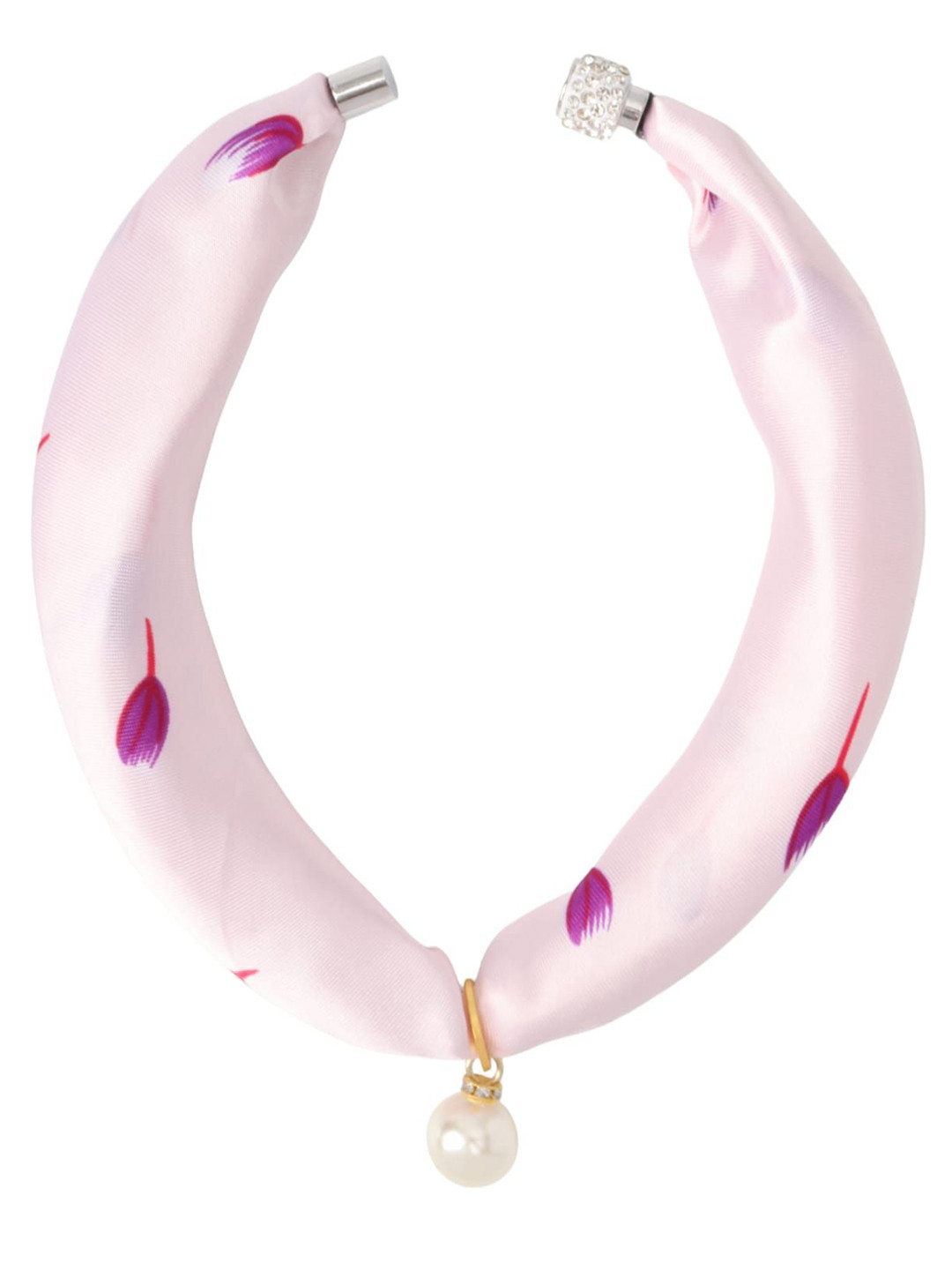Beau Design Artificial Stone Studded And Pearls Beaded Minimal Necklace