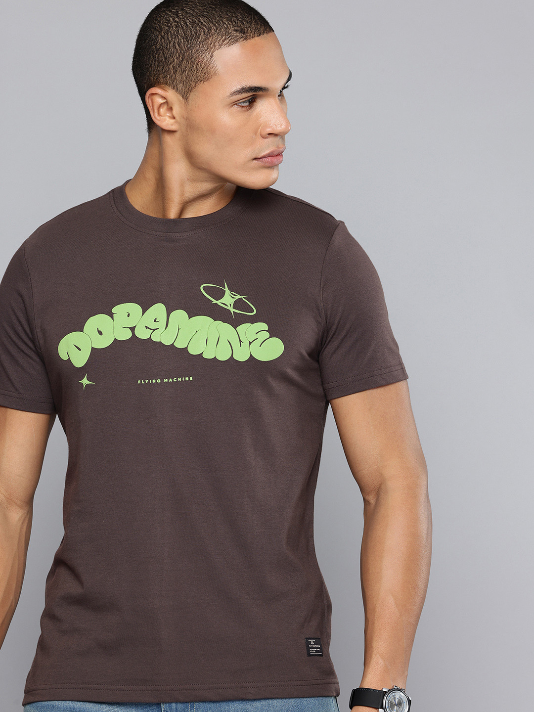 Flying Machine Typography Printed T-shirt