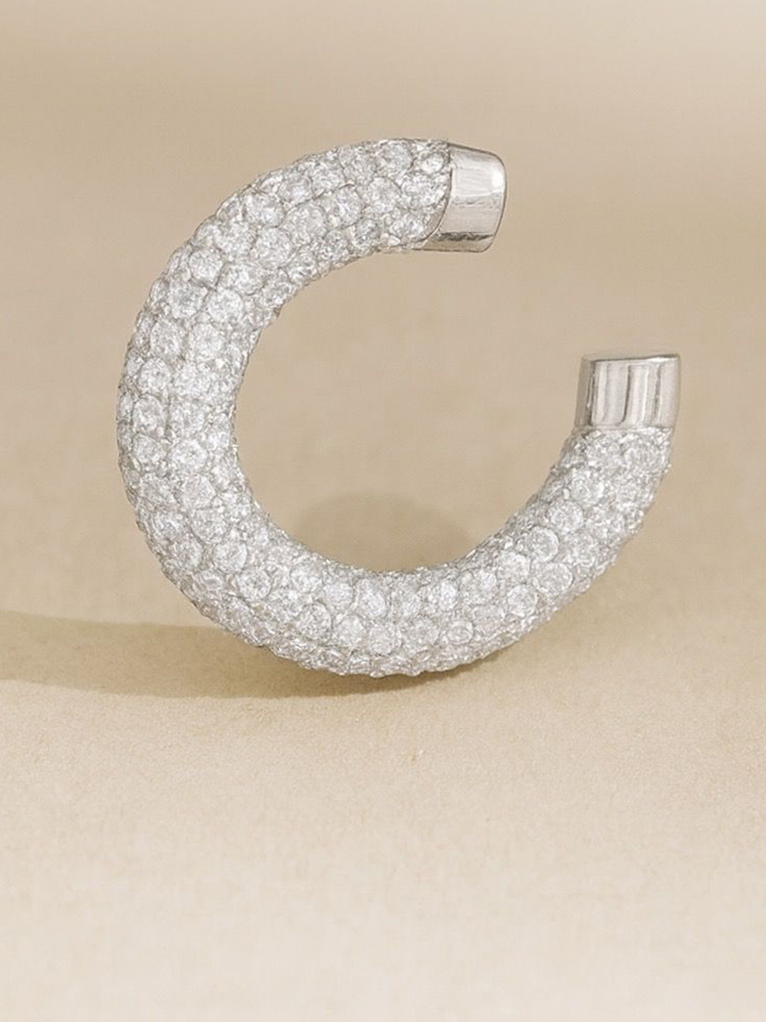 Anushka Jain Jewellery Sterling Silver Cubic Zirconia Classic Pave Ear Cuff