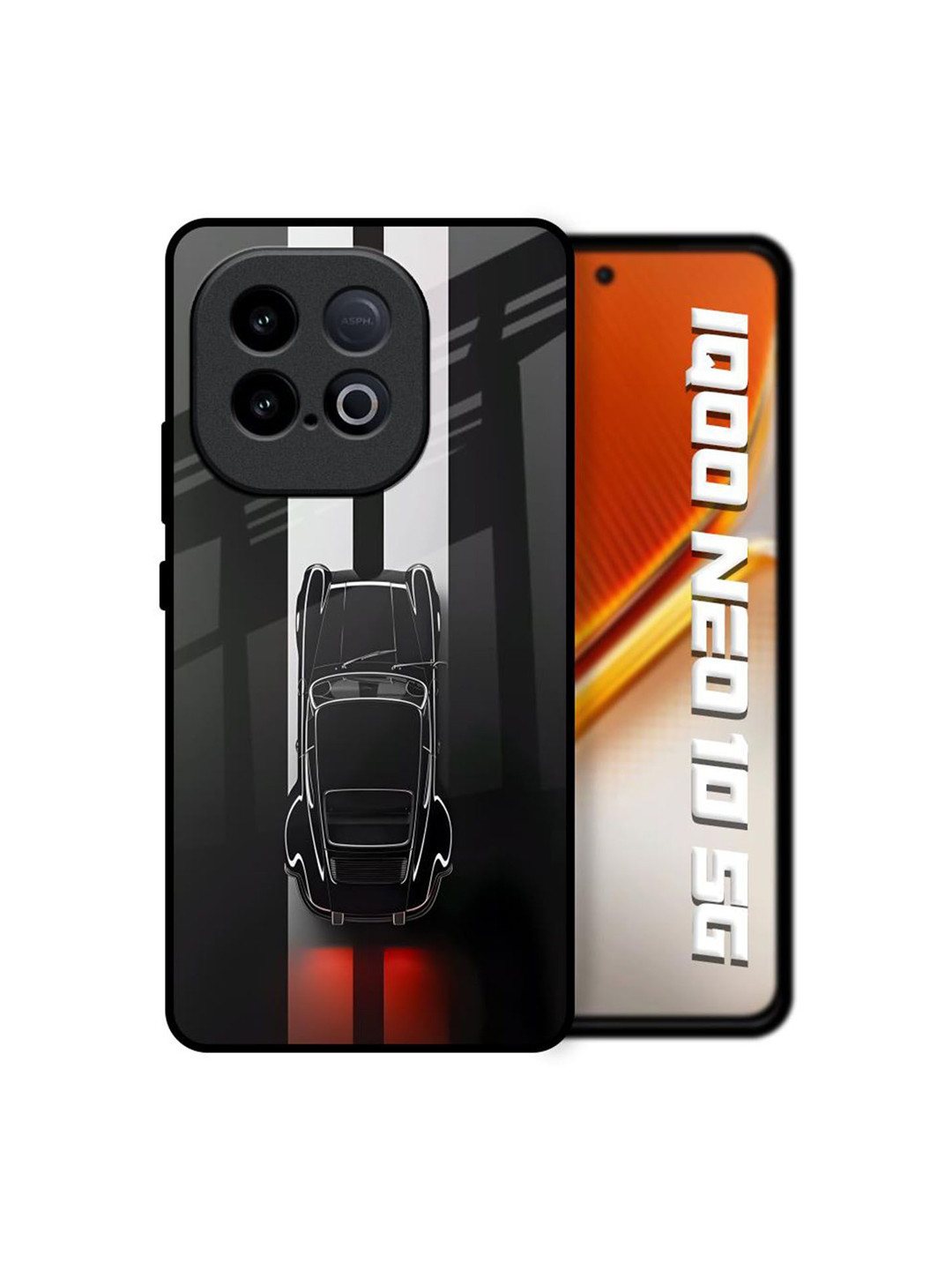 QRIOH Shadow Flash Printed iQOO Neo 10 5G Glass Back Case Mobile Accessories