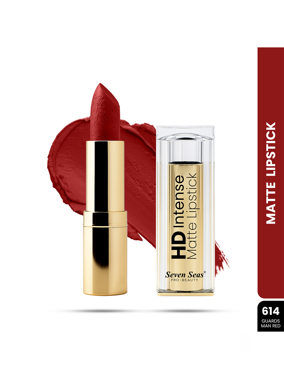 Seven Seas HD Intense Matte Long Lasting Lipstick - 3.5 g - Guardsman Red 614
