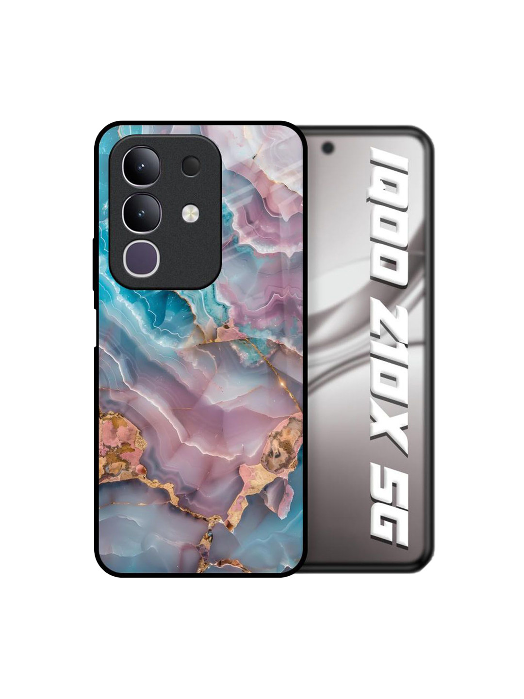 QRIOH Shine Spark Abstract Printed IQOO Z10x 5G Glass Back Case Mobile Accessories