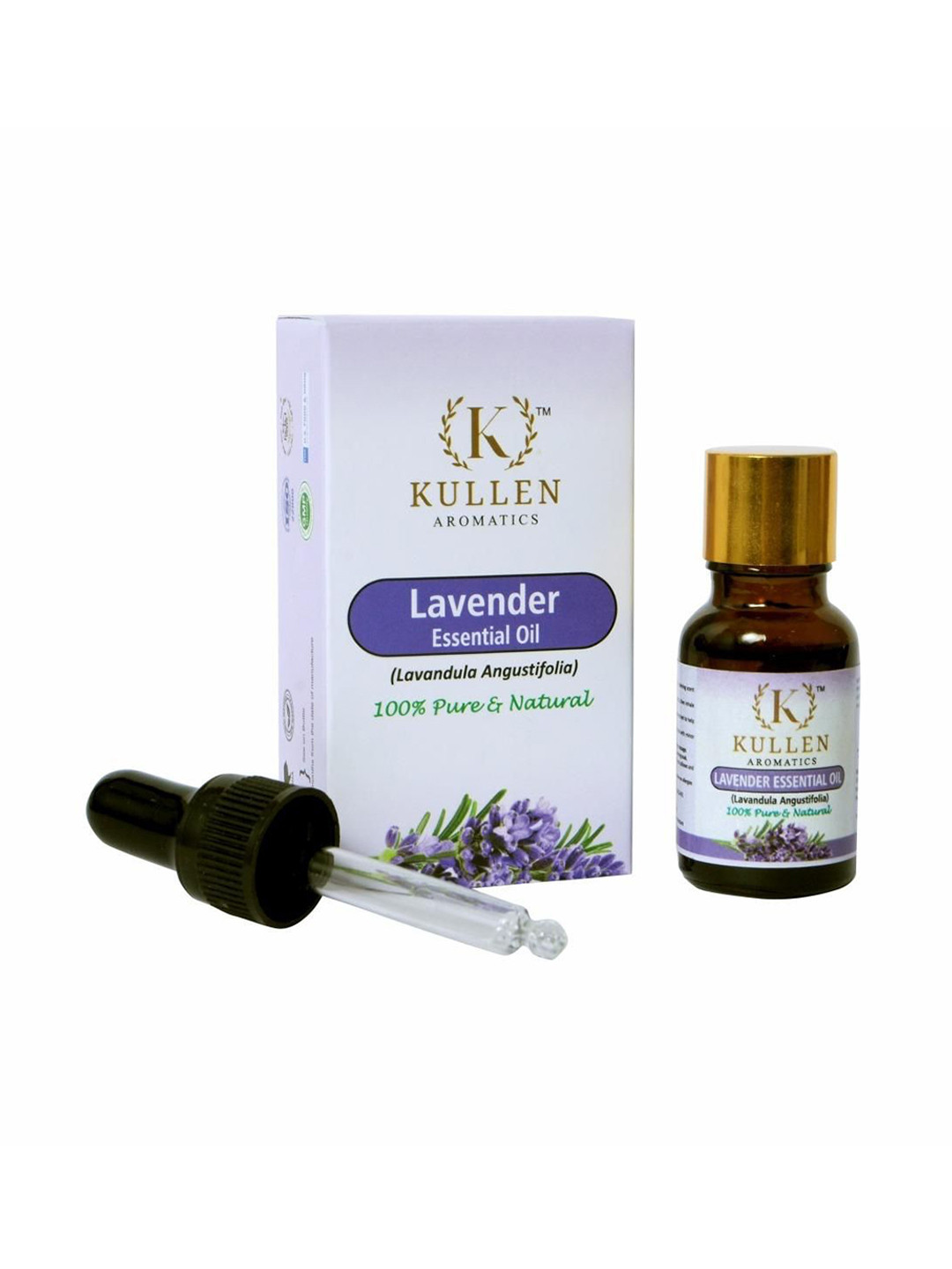 Kullen Aromatics Lavender Essential Oil For Diffuser, Skin & Hair - 15 ml