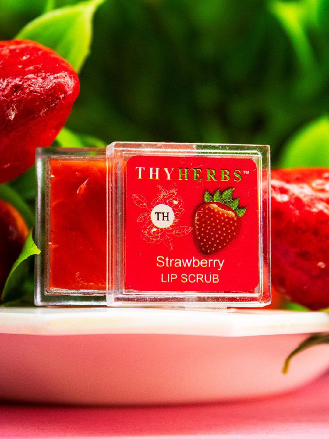 Thyherbs 1Pc Strawberry Lip Scrub- 3 g Each