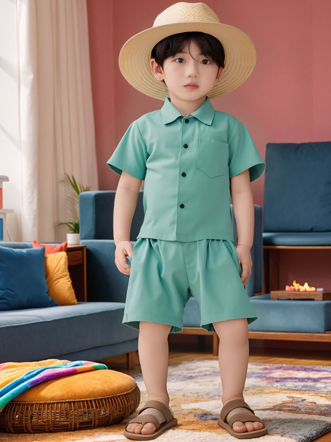 MODA RAPIDO Baby Boys Tropical Leaf & Floral Co-ord Set