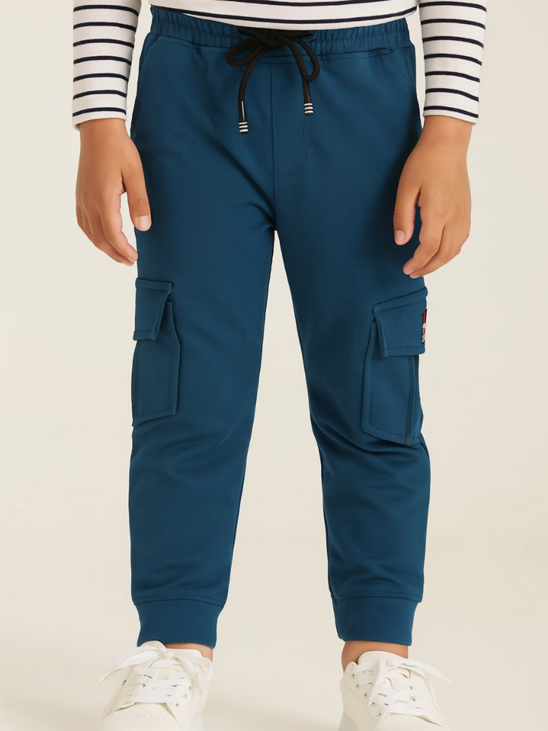 Wish Karo Boys Cotton Cargo Trousers With Drawstrings