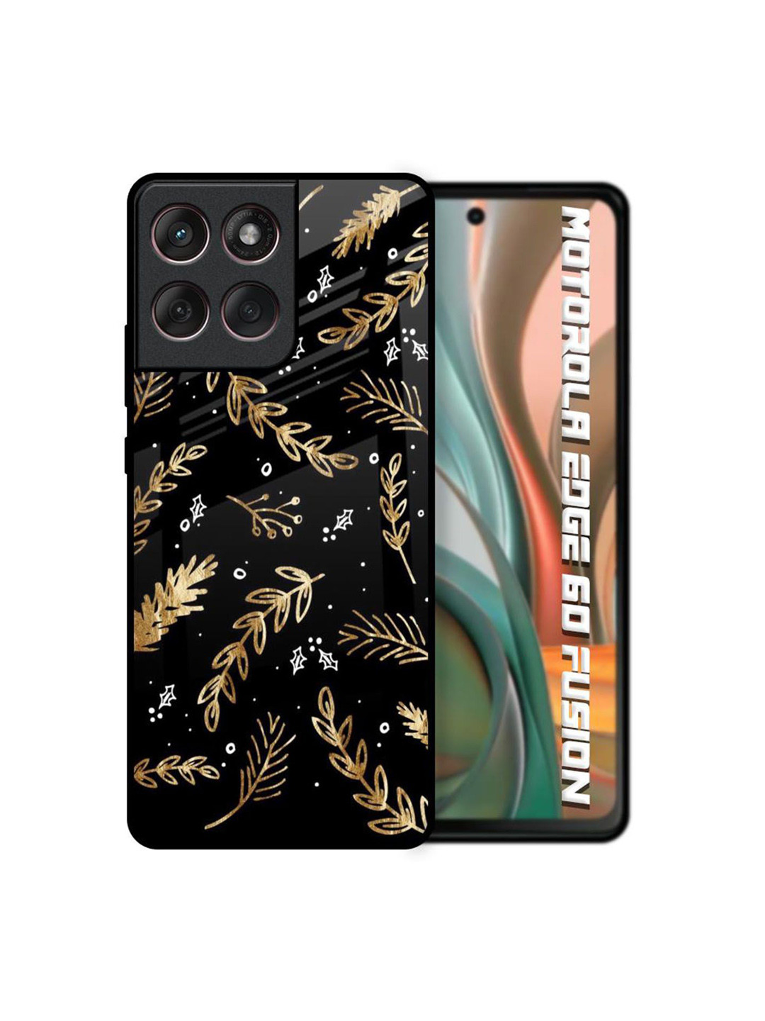 QRIOH Autumn Leaves Printed Motorola Edge 60 Fusion Glass Back Case Mobile Accessories