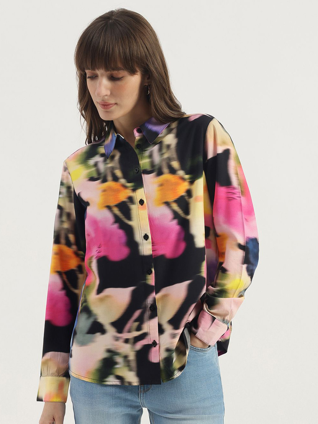 United Colors of Benetton Printed Spread Collar Casual Shirt