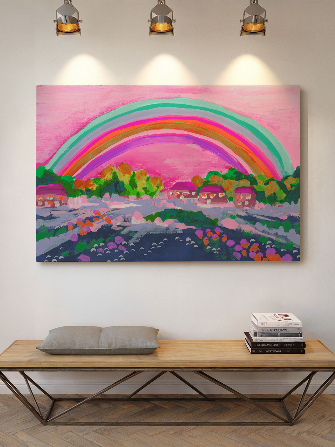 ASIAN MONK Multi Landscape Wood Wall Art