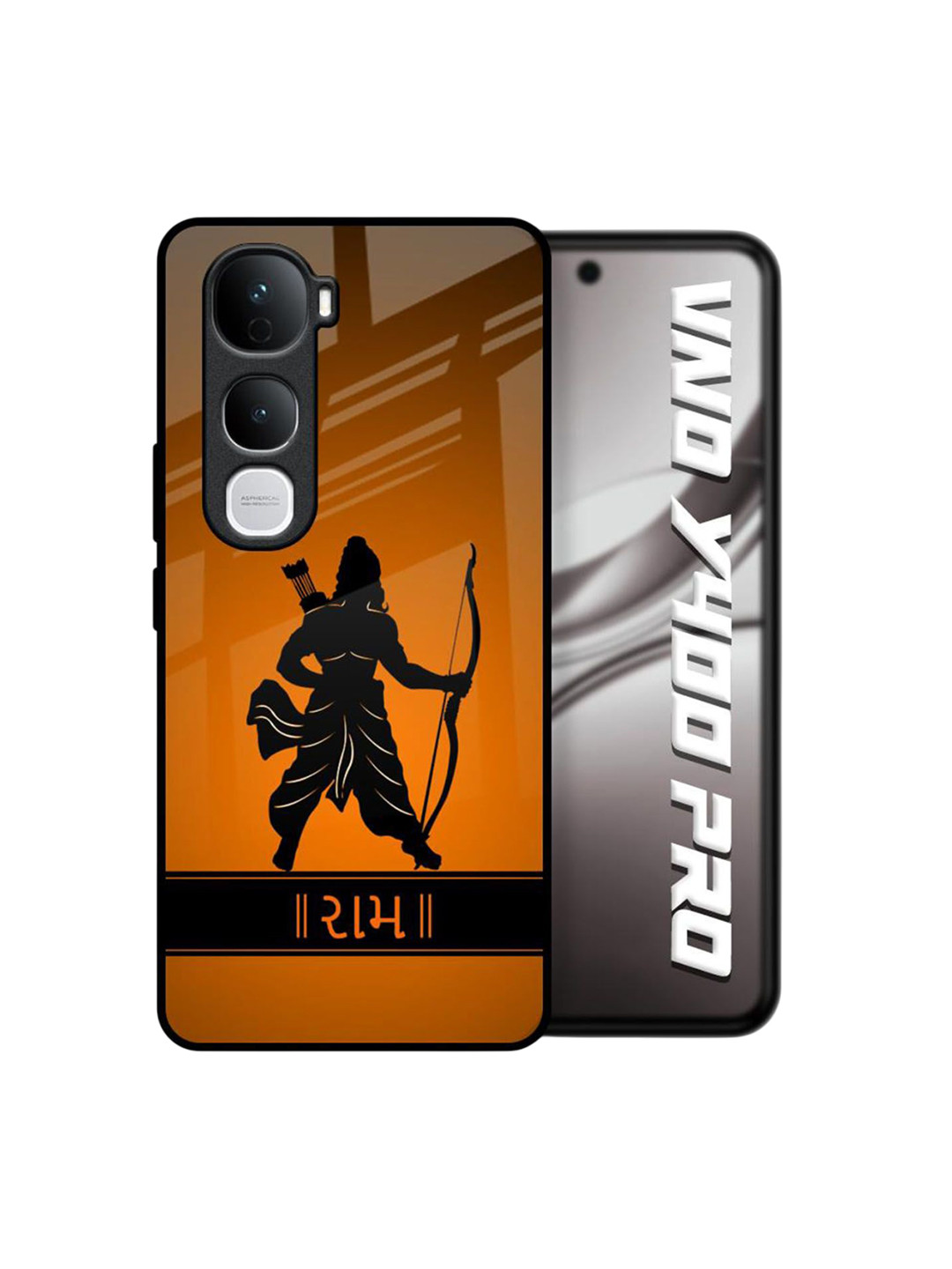 QRIOH Halo Rama Printed Vivo Y400 Pro 5G Glass Back Case Mobile Accessories