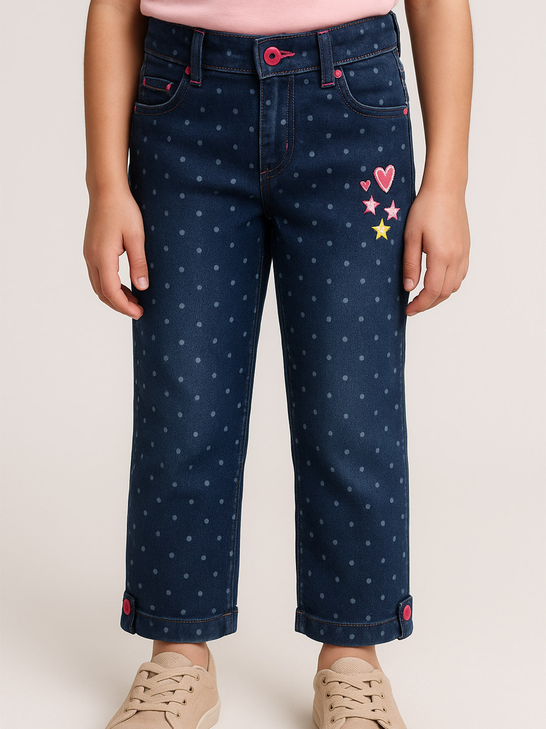 Wish Karo Girls Embroidered Jeans