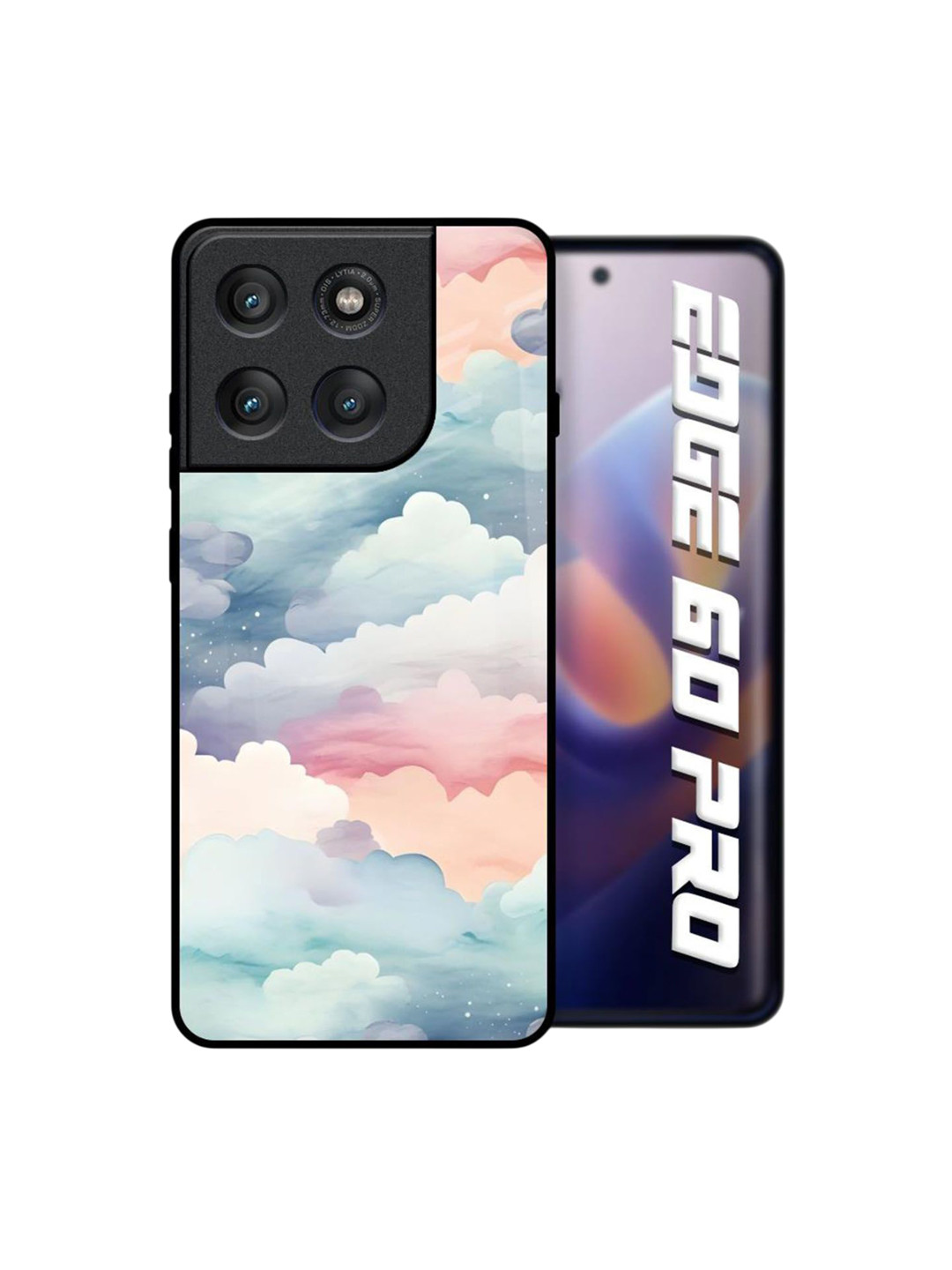 QRIOH Starry Cloud Printed Motorola Edge 60 Pro Glass Back Case Mobile Accessories