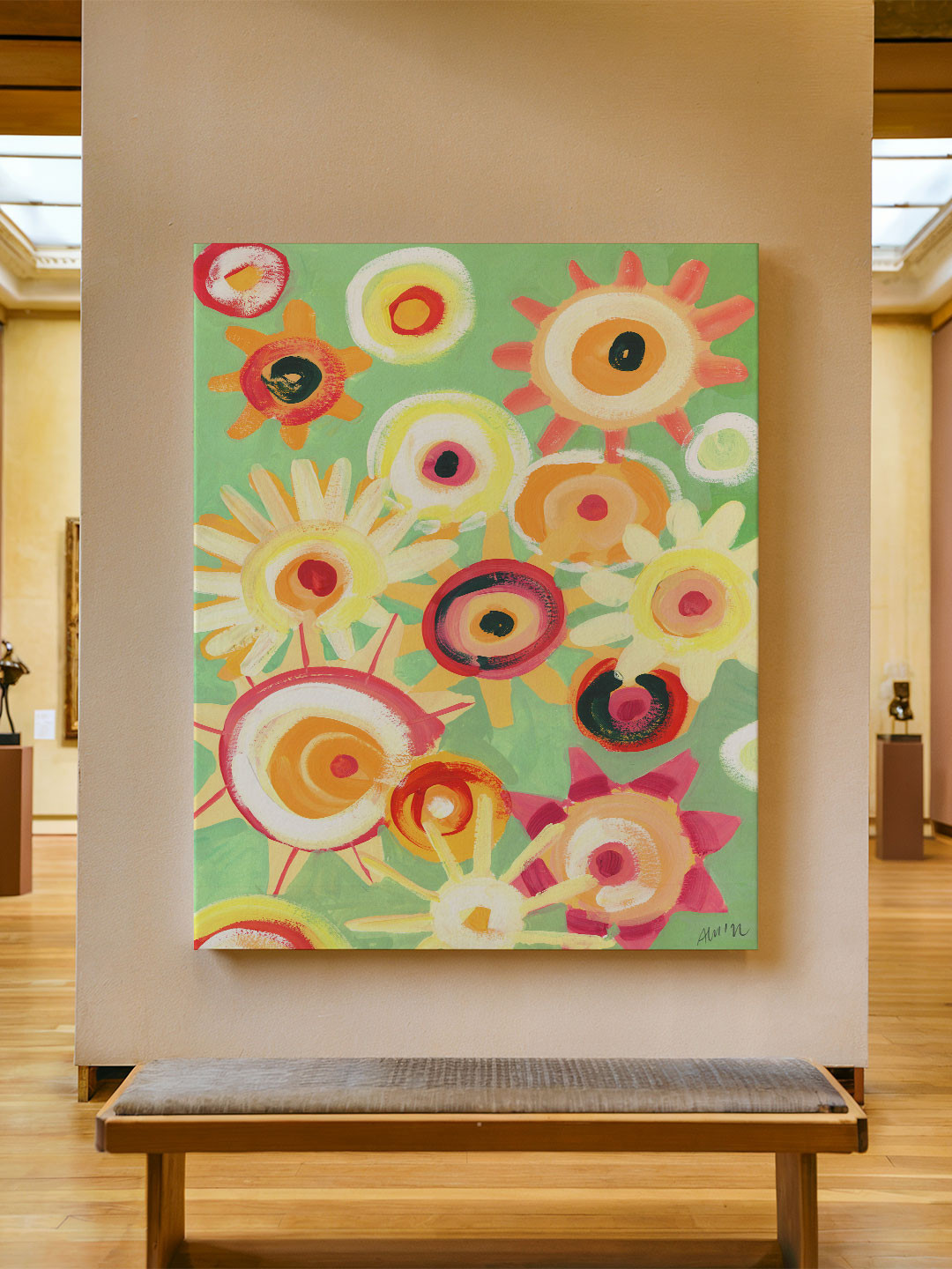 ASIAN MONK Multicoloured Single Piece Wood Sunny Days Wall Paintings