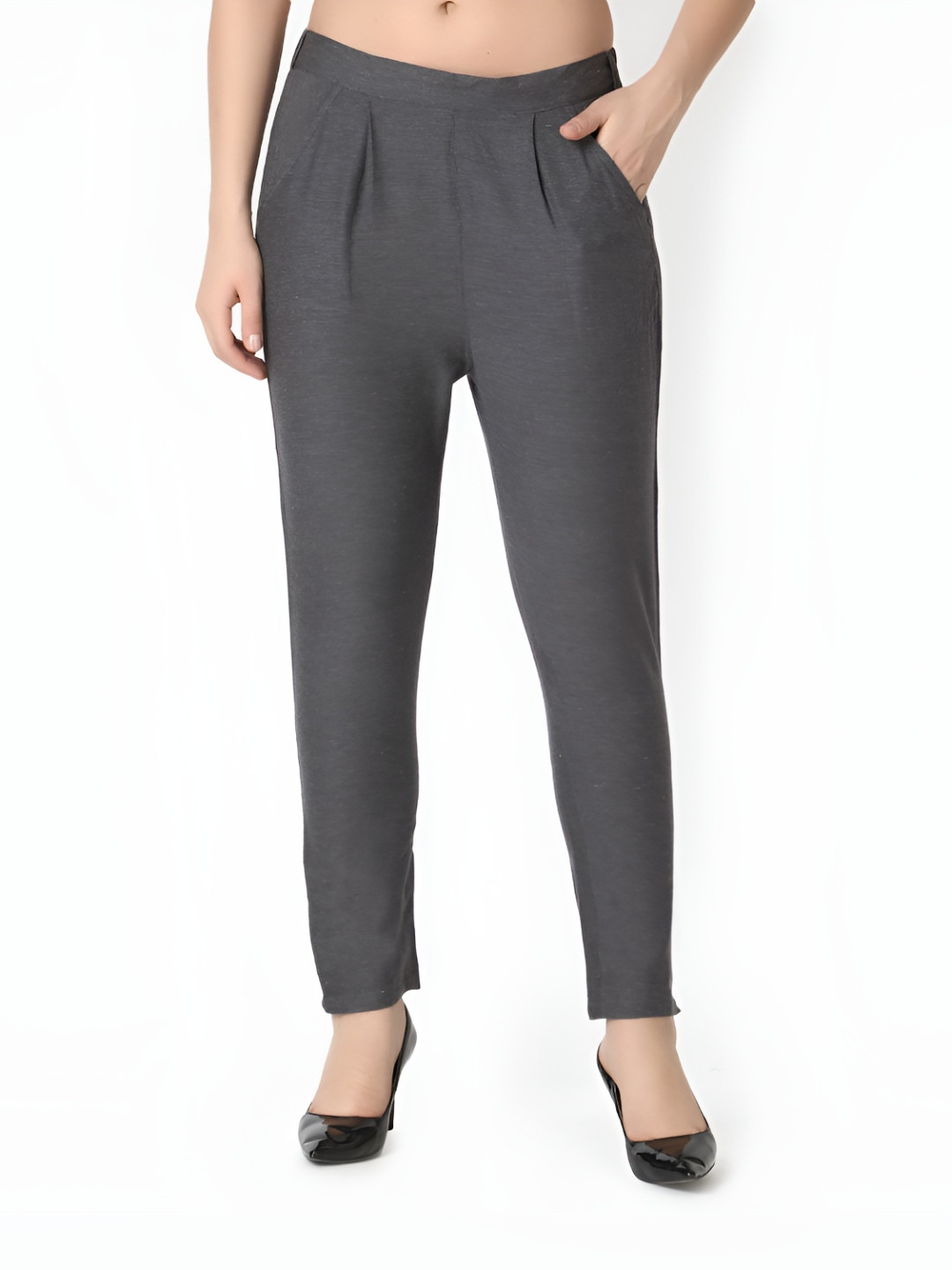 M&H Easy Women Low-Rise Pleated Trousers