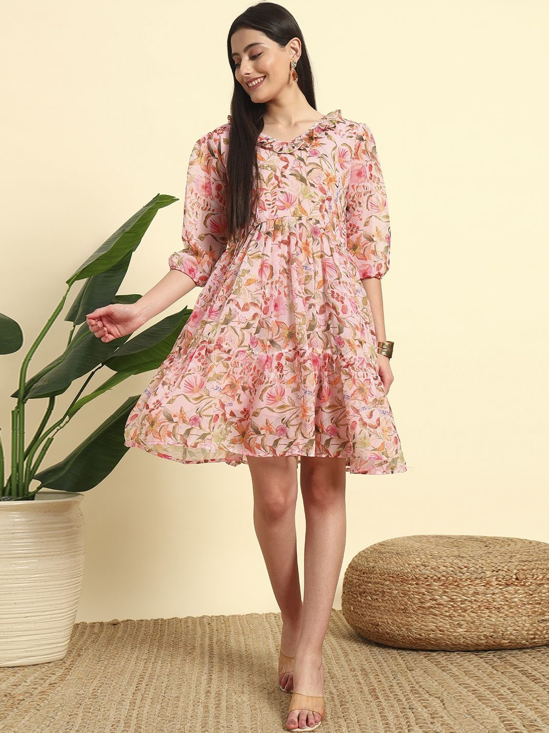 Umoly Self Design Fit & Flare Dress