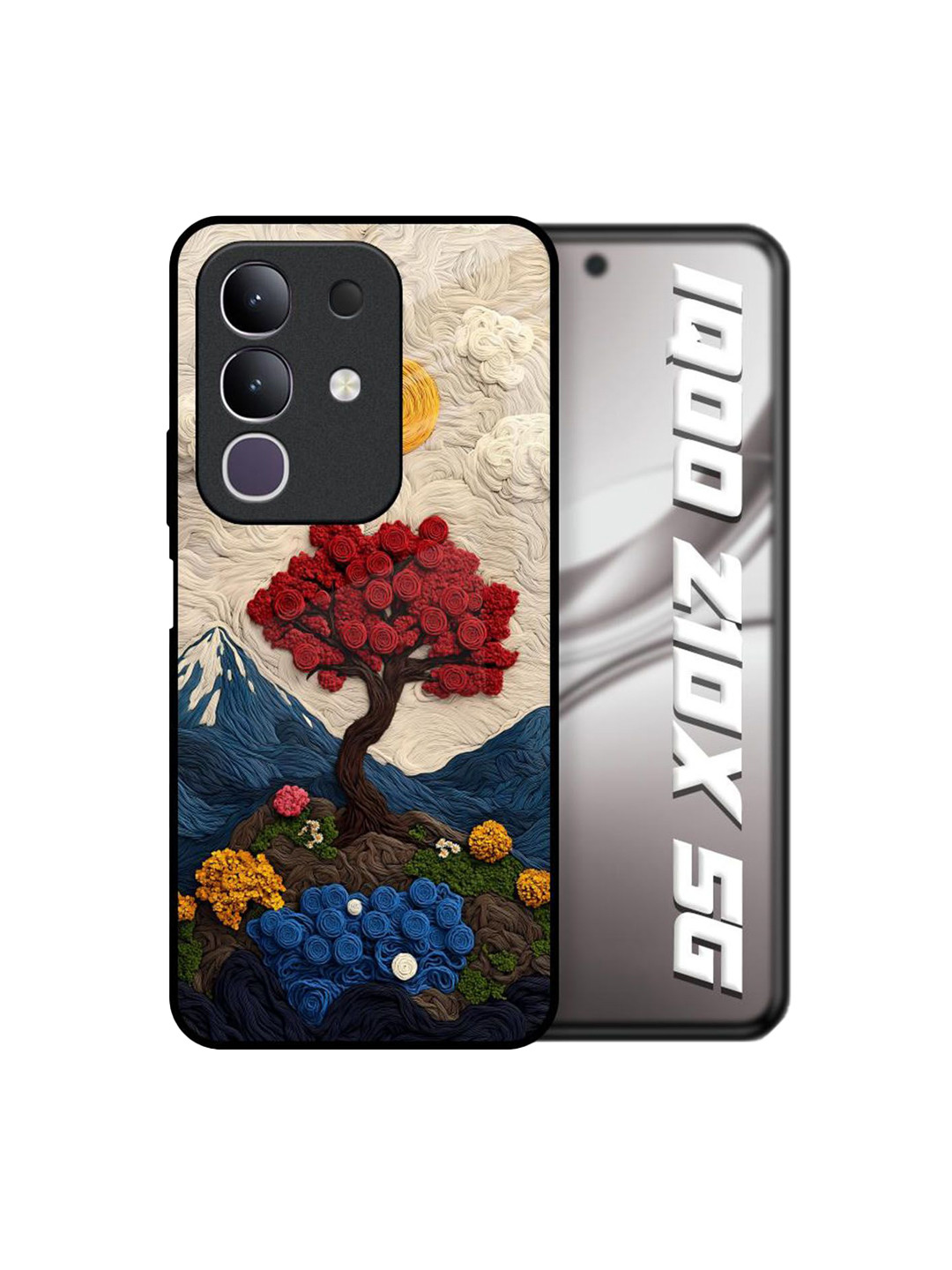 QRIOH Floral Printed IQOO Z10x 5G FiberMuse Back Case Mobile Accessories