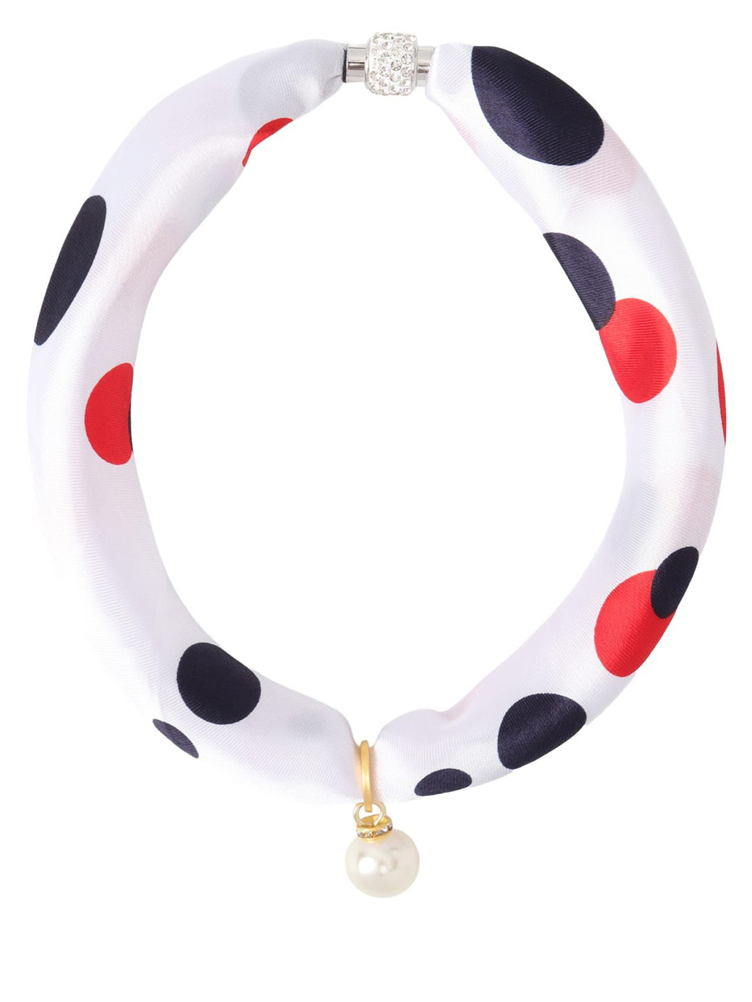 Beau Design Artificial Stone Studded And Pearls Beaded Minimal Necklace