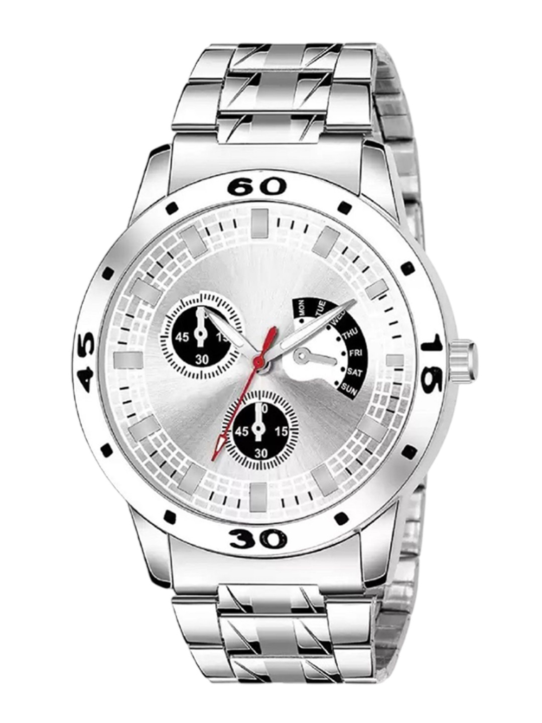 WATCHSTAR Men Round Dial Analogue Watch Aveo steel SilverWS