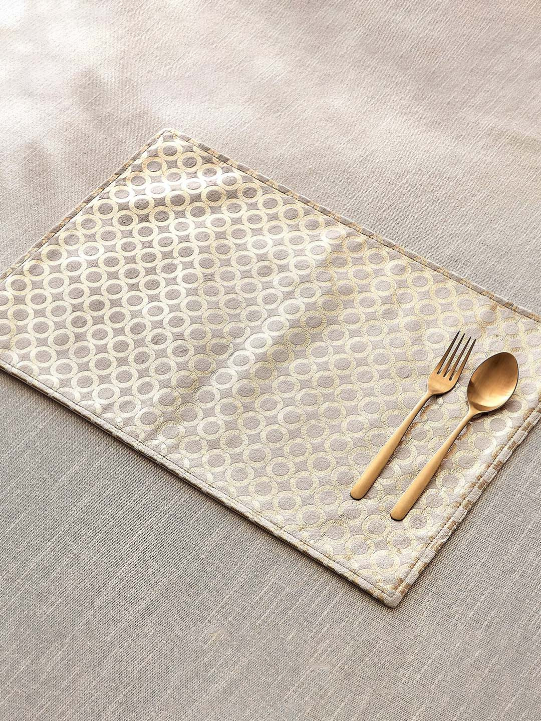 Home Centre Glimmer Brio Cotton Foil Print Reversible Placemat