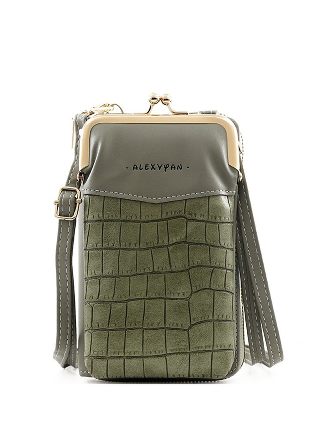 Alexvyan Women Geometric Printed Detachable Flap Long Money Clip