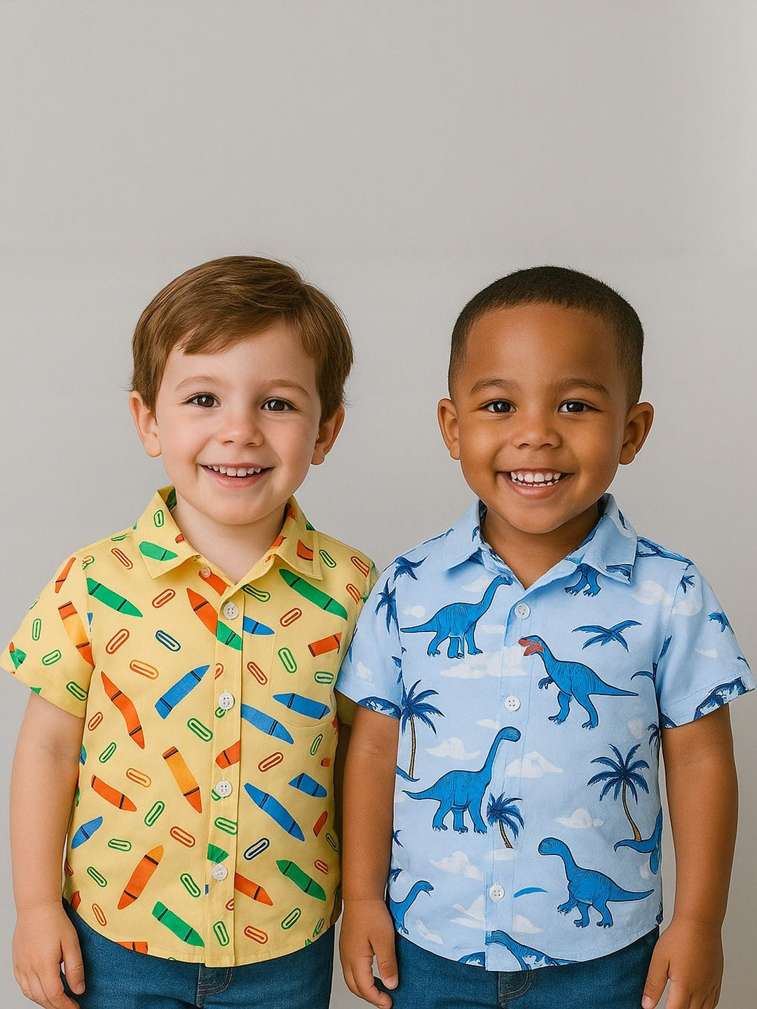 SHREE VANKIYA HANUMANJI FASHION Unisex Kids Multicolour Printed Casual Shirt