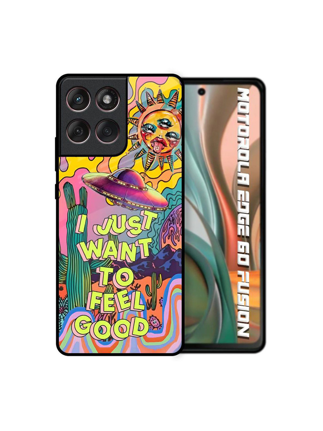 QRIOH Quirky Printed Space Trip Glass Case for Motorola Edge 60 Fusion 5G