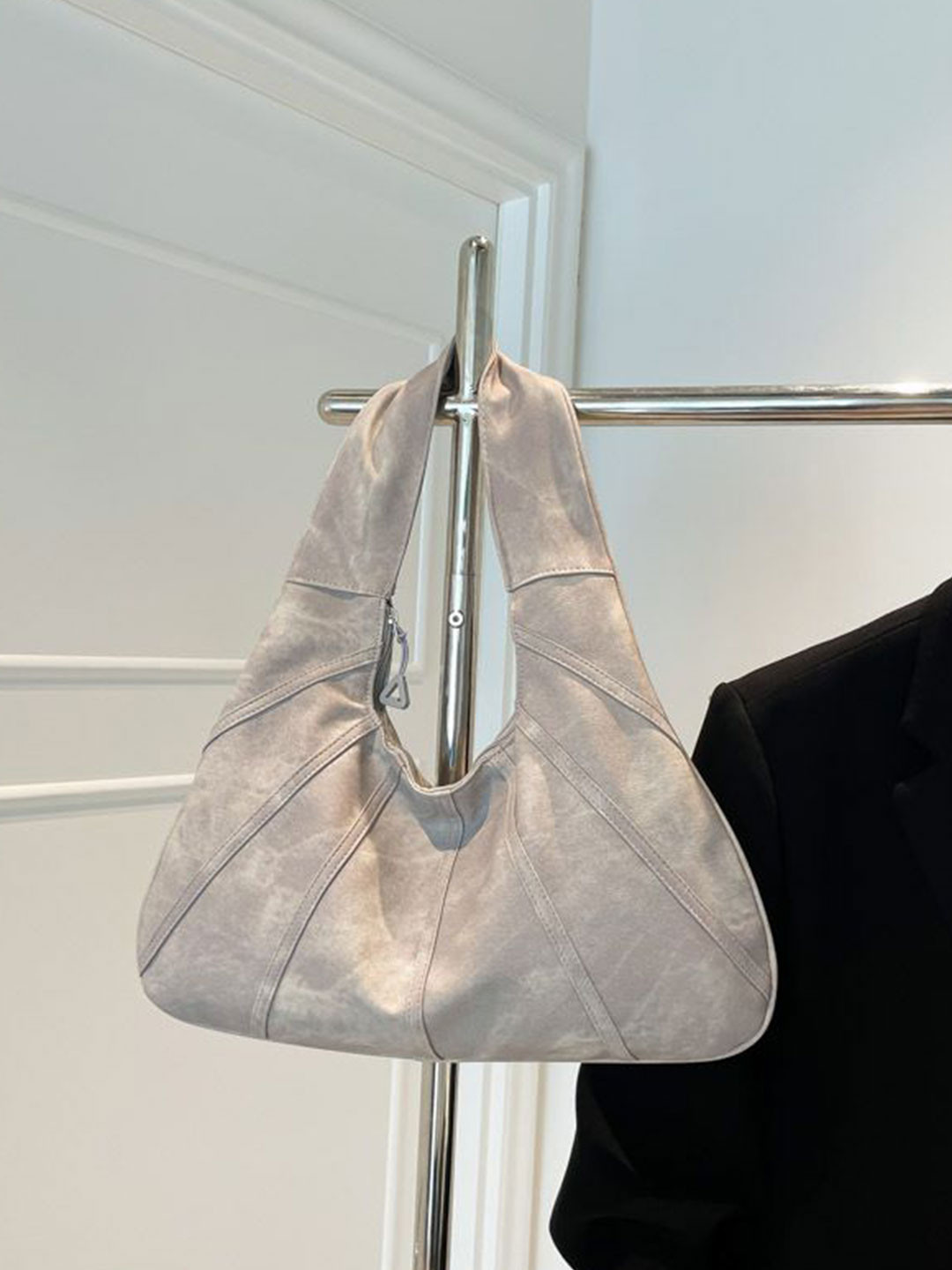 StyleCast x Revolte Women Solid Half Moon Hobo Bag