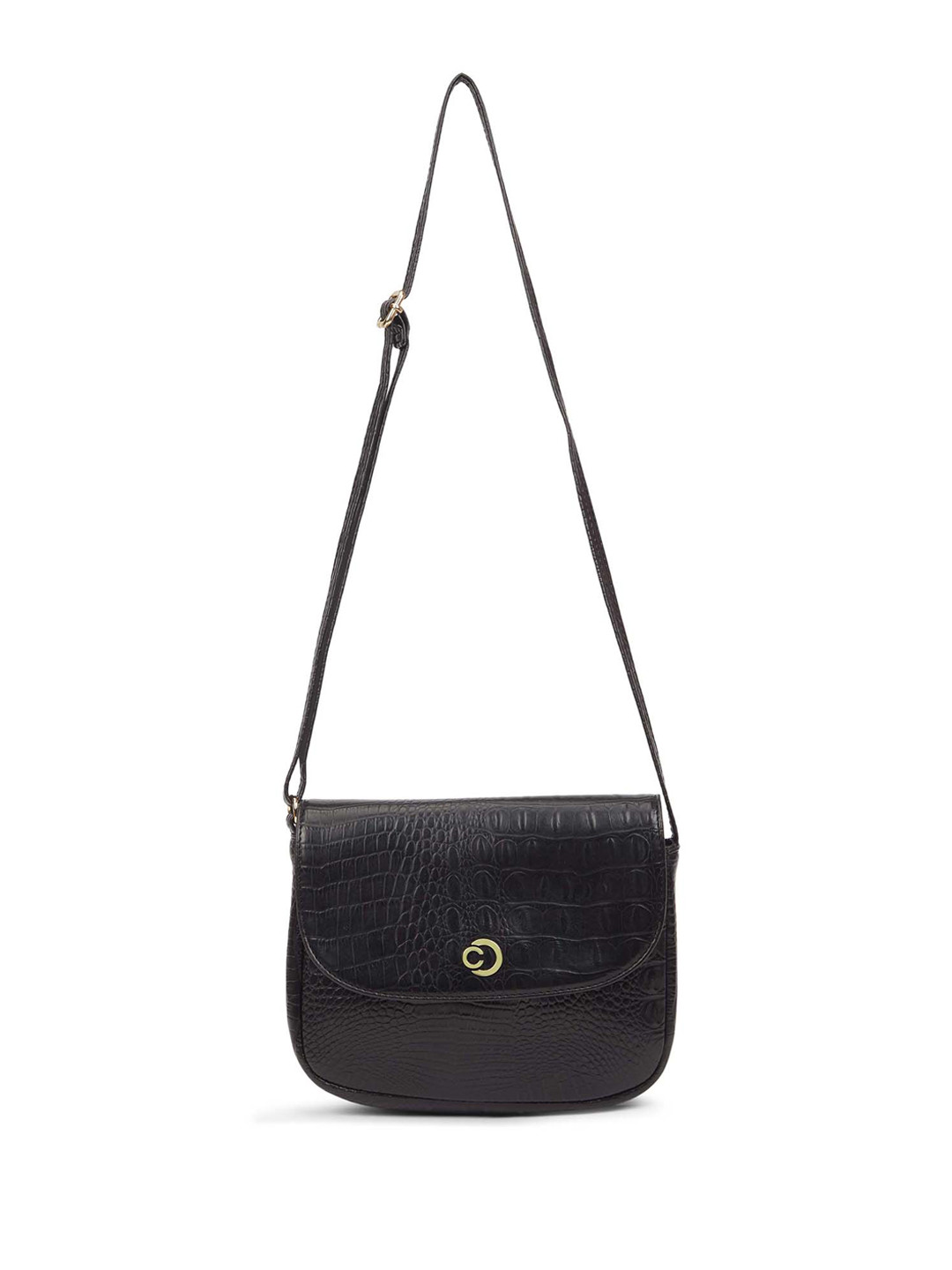Caprese Croc-Textured Crossbody Sling Bag