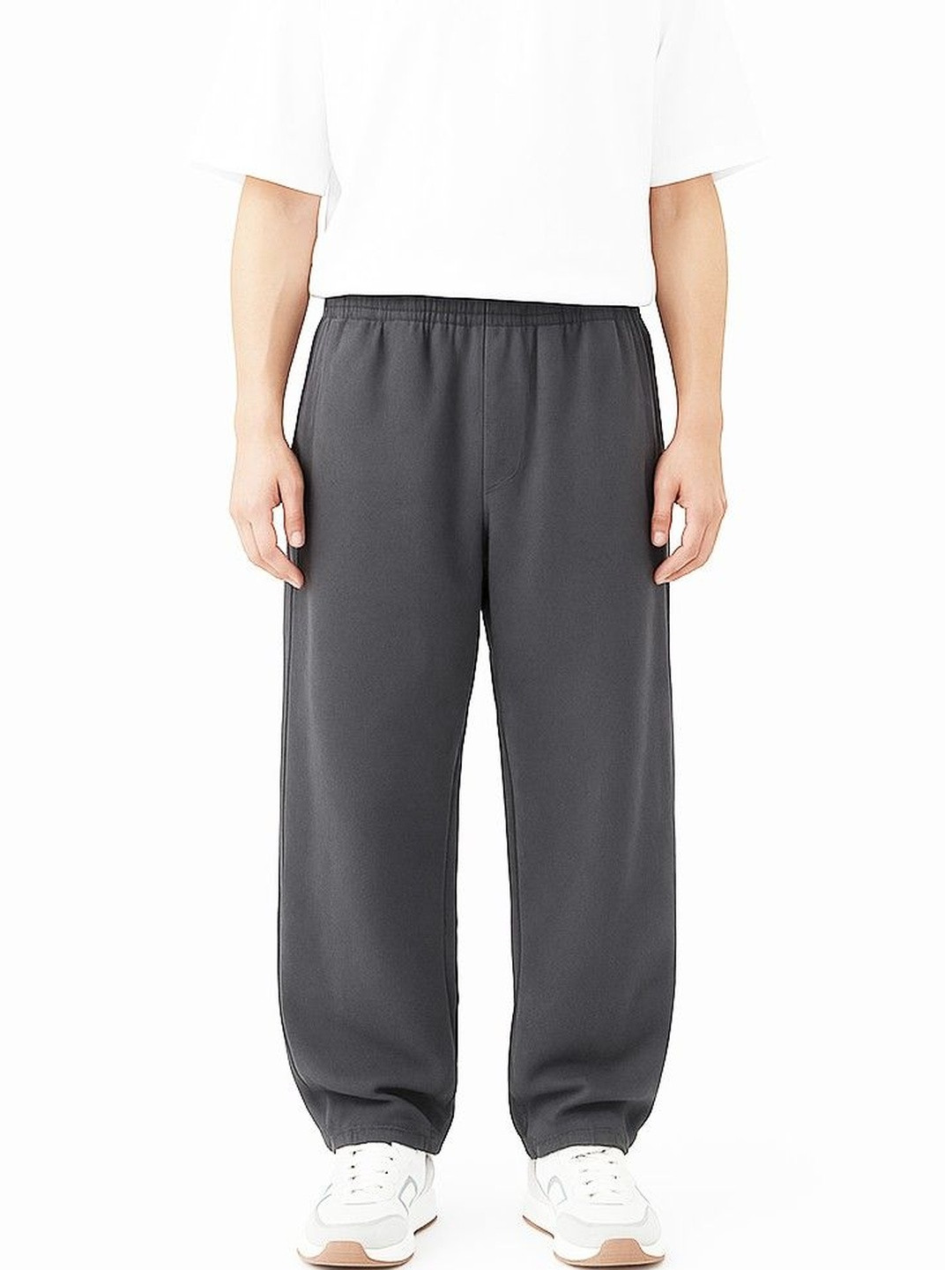 Moda Rapido Men Grey Baggy Fit Oversized Track Pant