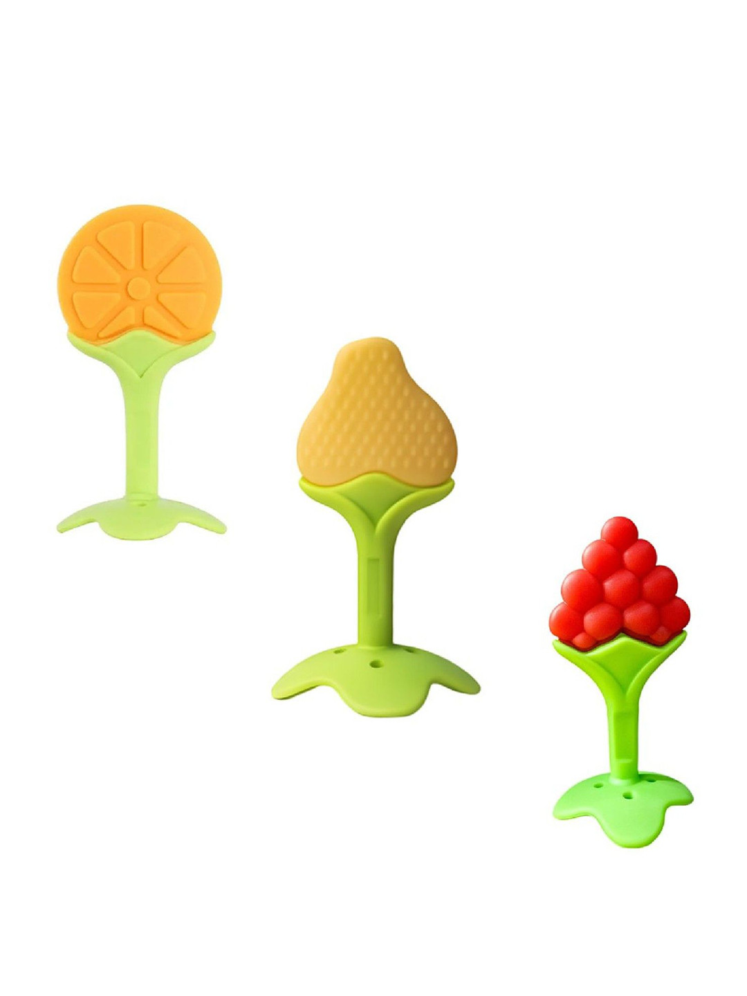 Kalra Magic 3-Pcs Red & Green Fruit Shape BabyTeether