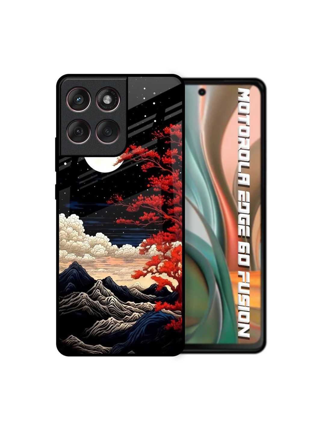 QRIOH Scarlet Serenity Printed Silicone Motorola Edge 60 Fusion Back Case