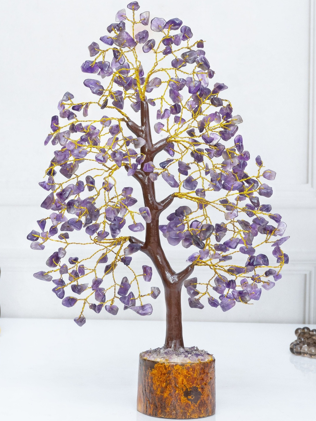 HINDCRAFT Purple Amethyst Crystal Tree Figurine Showpiece