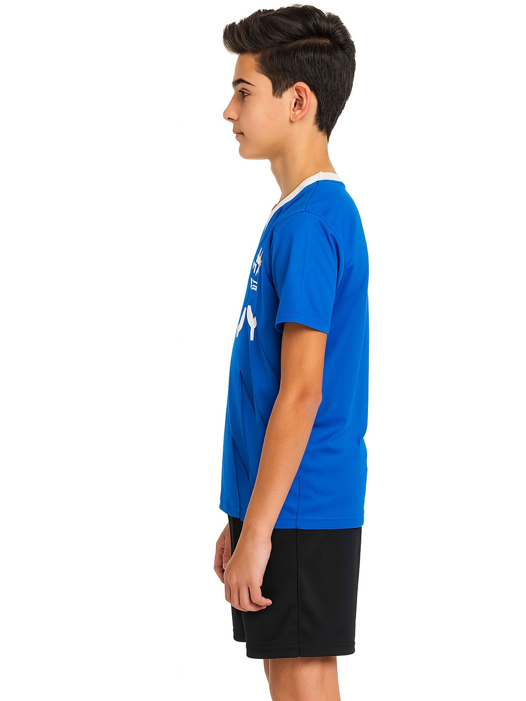 dostitch Boys Blue Sports Soccer Alhilal Club Neymar Jr Polyester Jersey Set