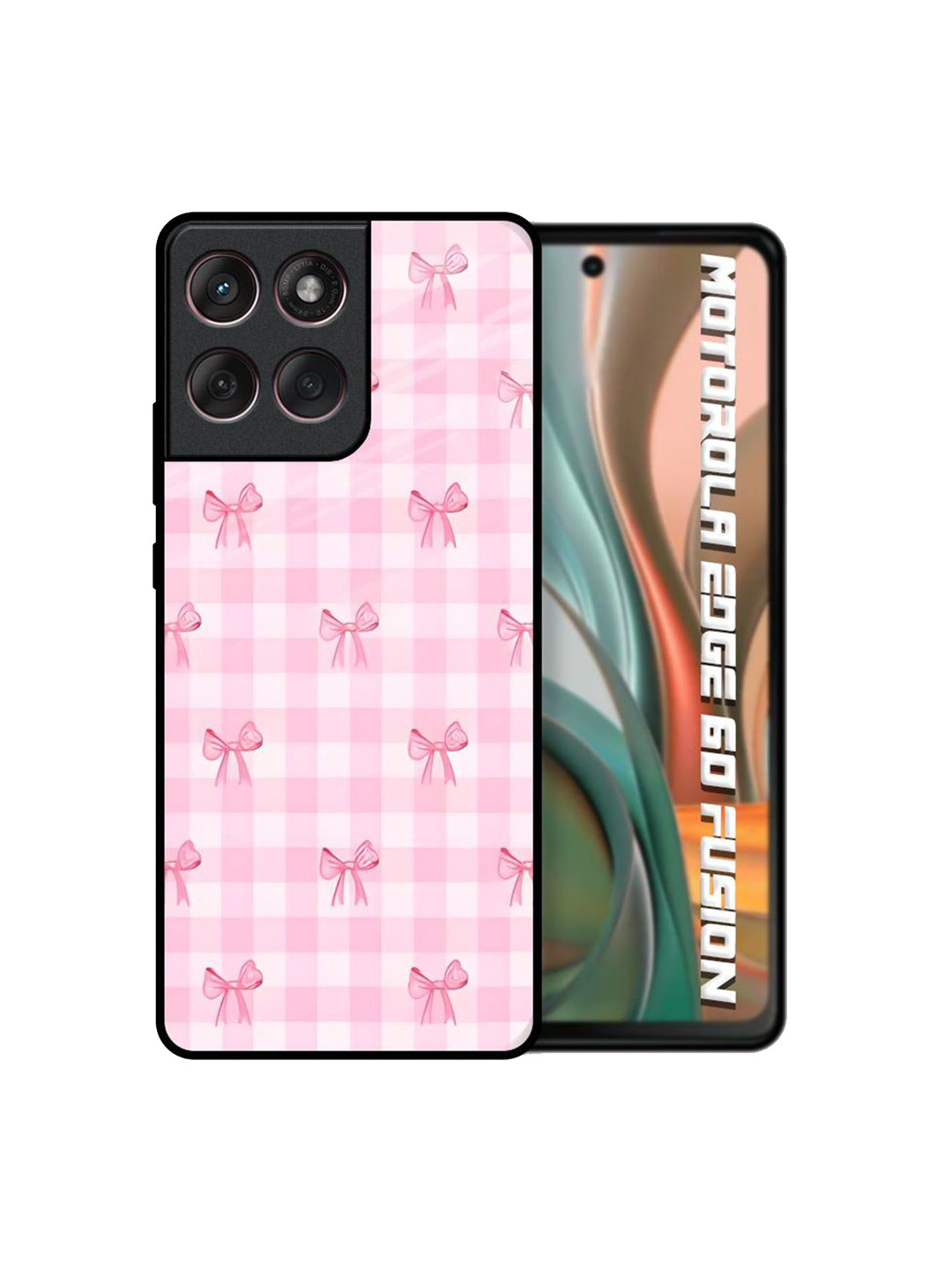 QRIOH Bowtique Pattern Printed Silicone Motorola Edge 60 Fusion Back Case