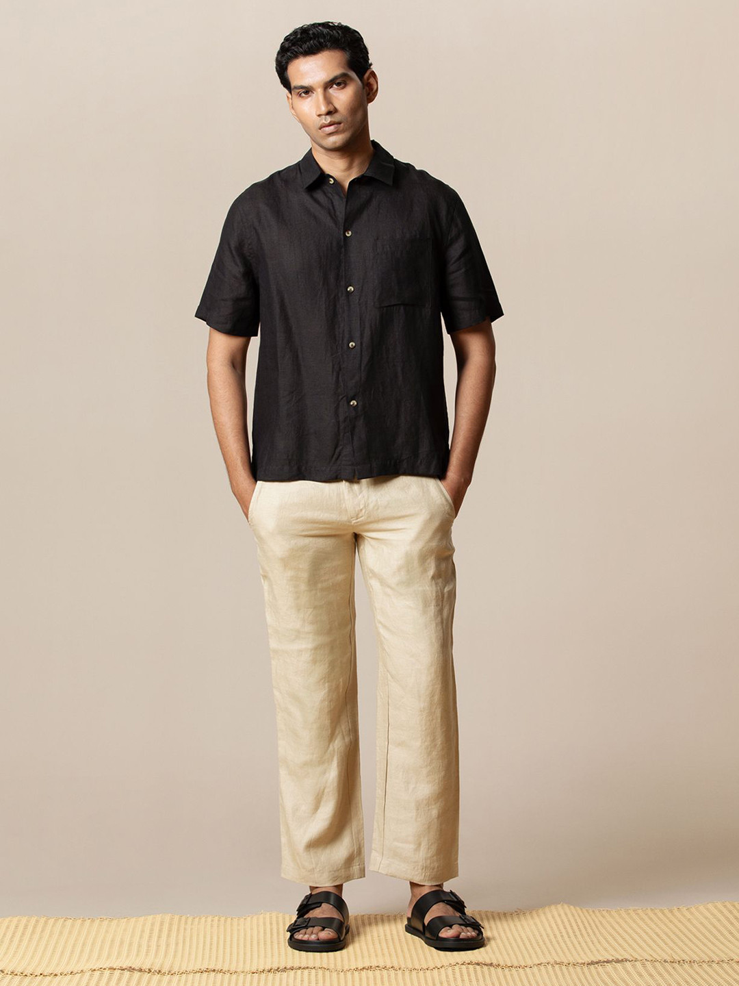 LOVE PANGOLIN Regular Fit Hemp Boxy Casual Shirt