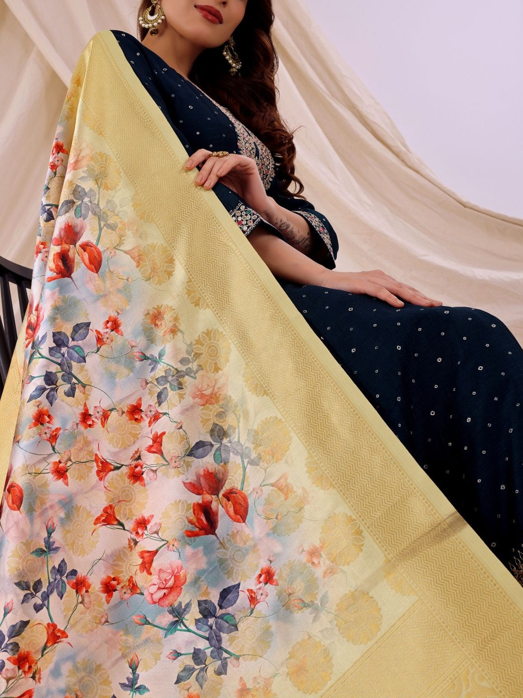 Moda Rapido Women Printed Silk Dupatta