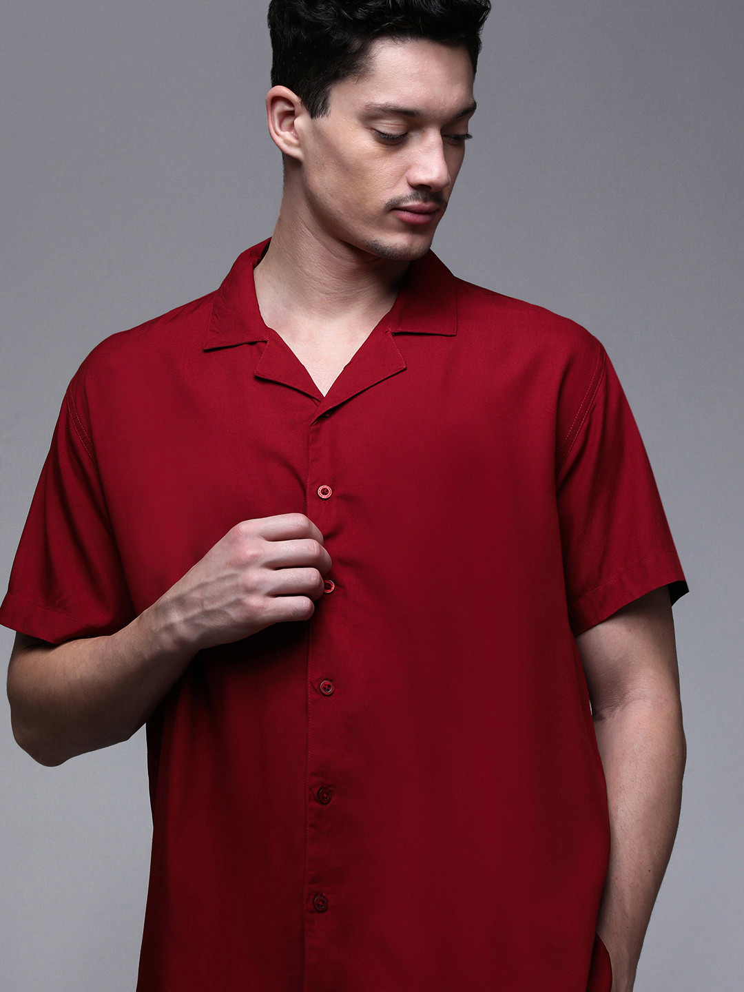 Paper Cut Relaxed Fit Spread Collar Shirt