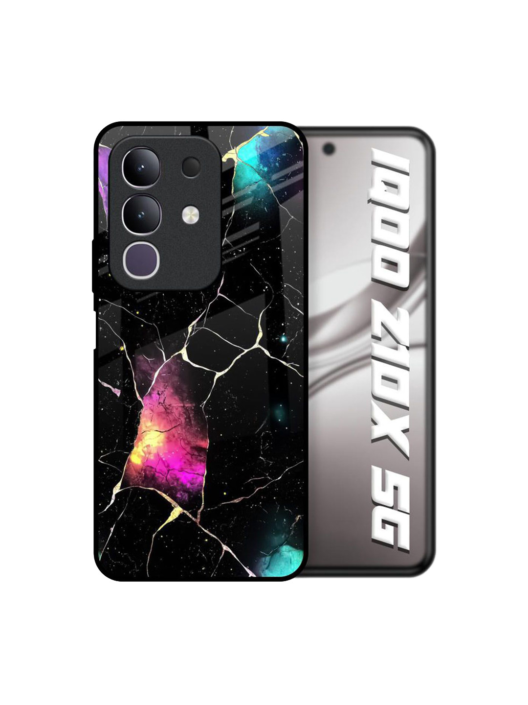 QRIOH Cosmic Canvas Glass Case for IQOO Z10x 5G