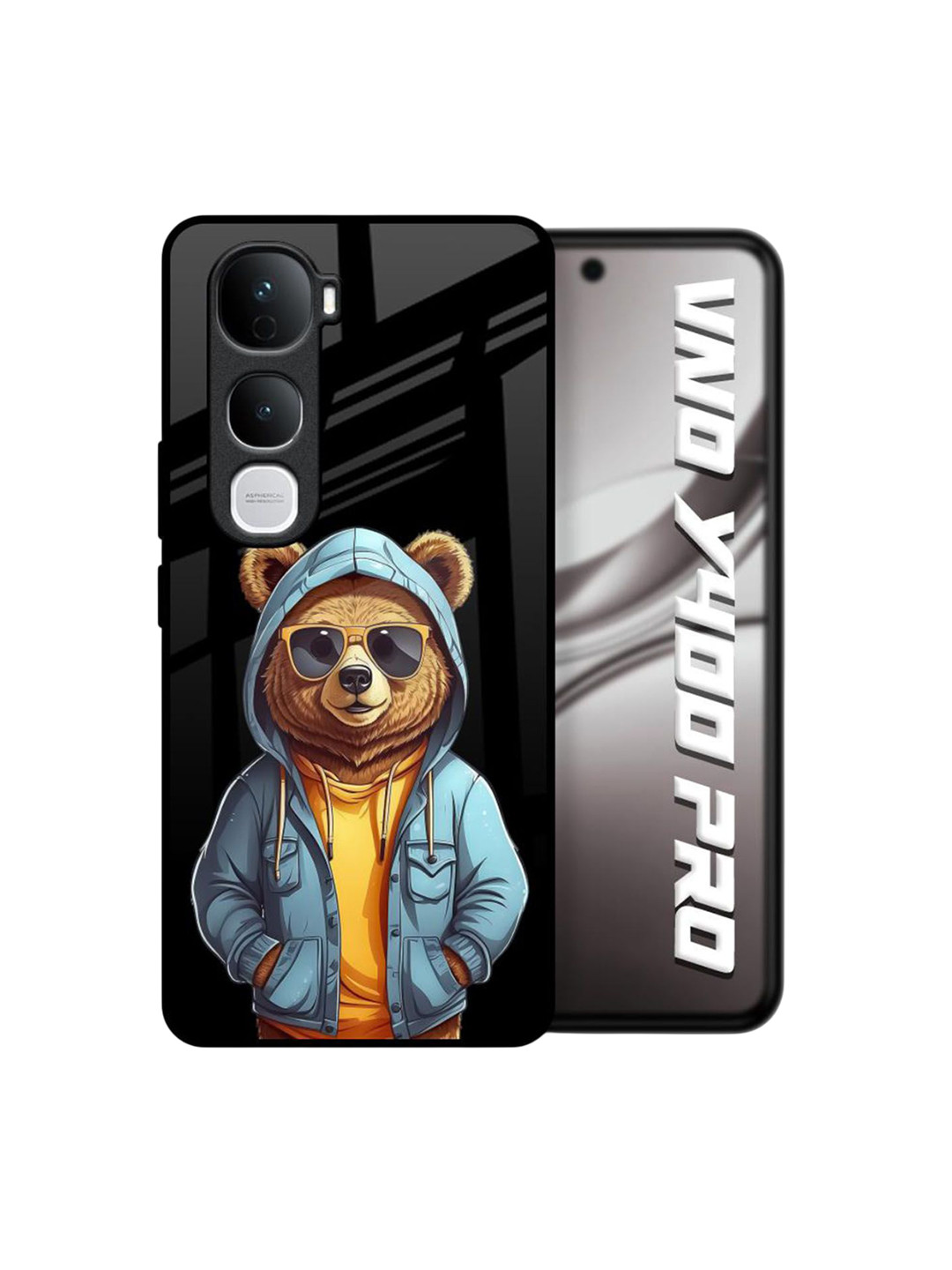 QRIOH Urban Bear Glass Case for Vivo Y400 Pro 5G