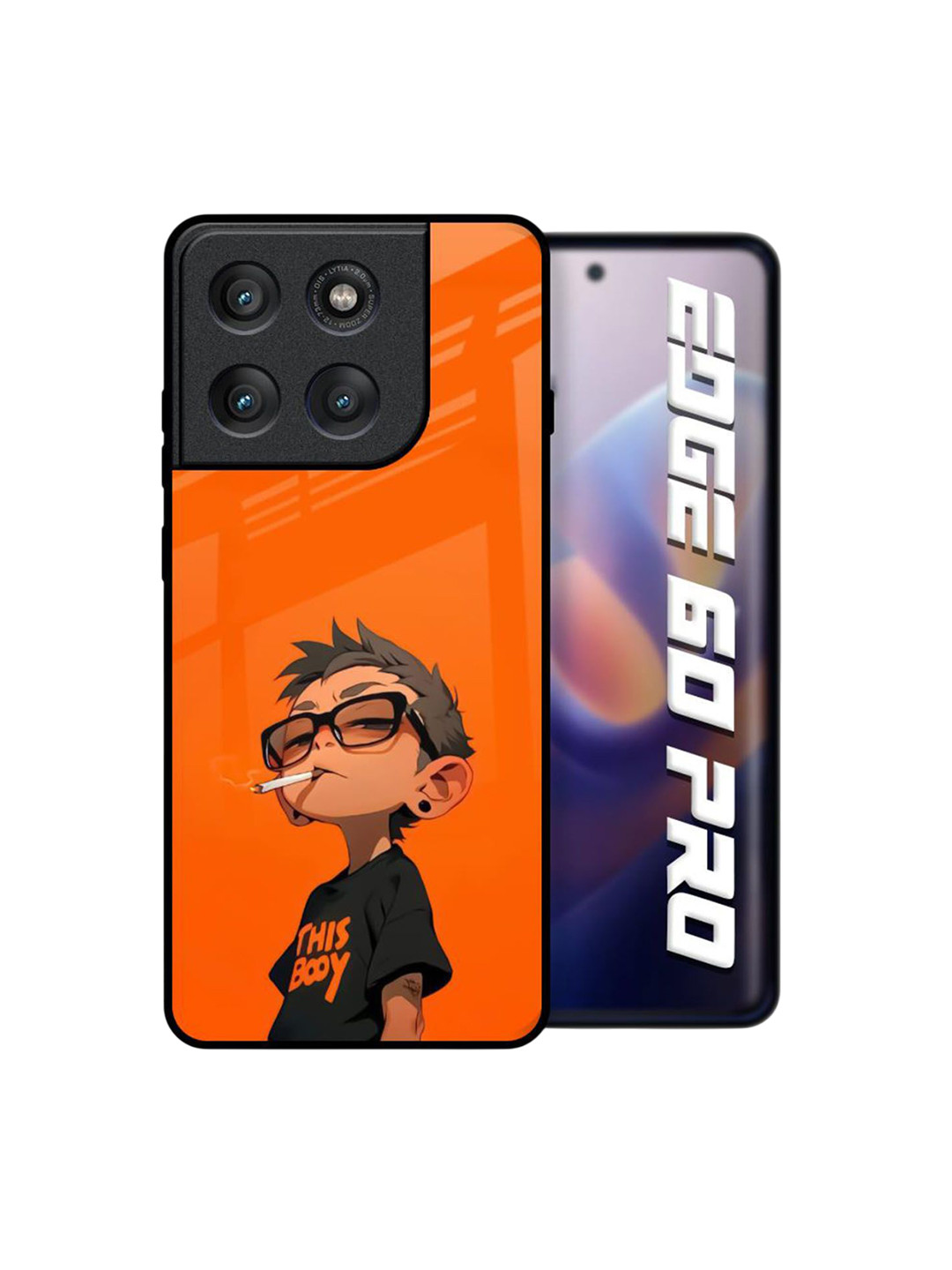 QRIOH Quirky Rebel Kid Glass Printed Motorola Edge 60 Pro Back Case Mobile Accessories