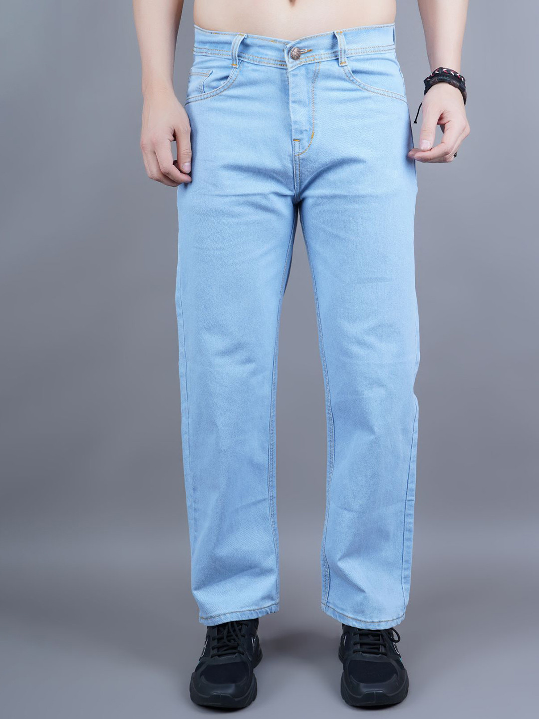MaverIQ Men Classic Mid-Rise Baggy Fit Stretchable Jeans