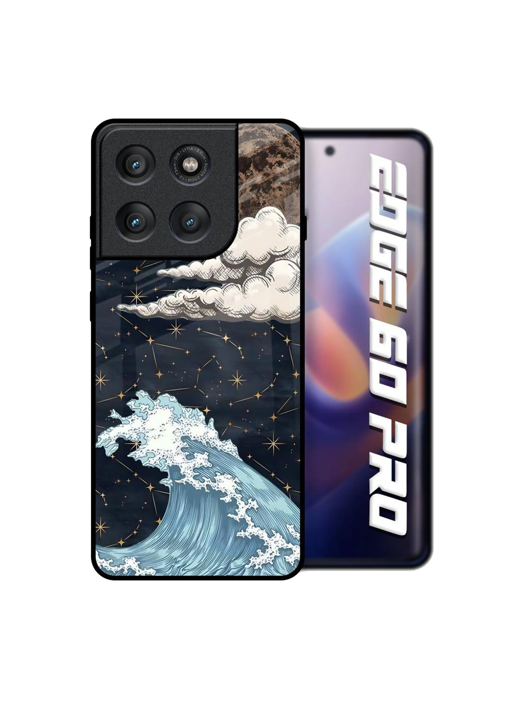 QRIOH High Tides Glass Printed Motorola Edge 60 Pro Back Case Mobile Accessories