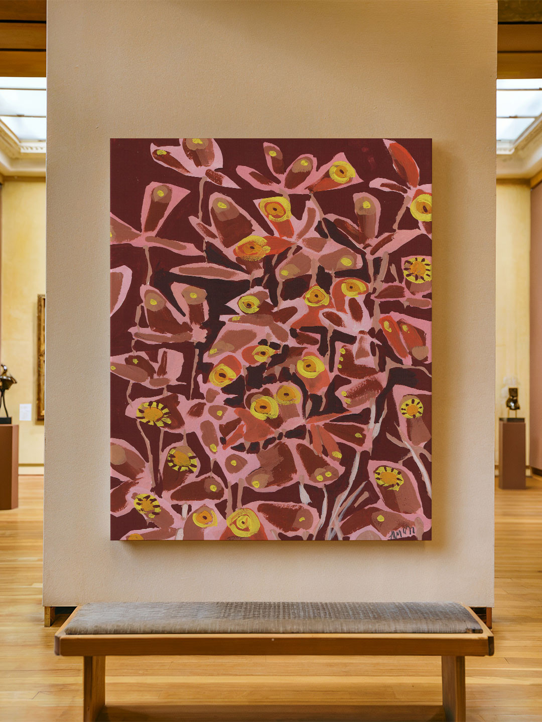 ASIAN MONK Multicoloured Single Piece Wood Retro Butterflies Wall Paintings