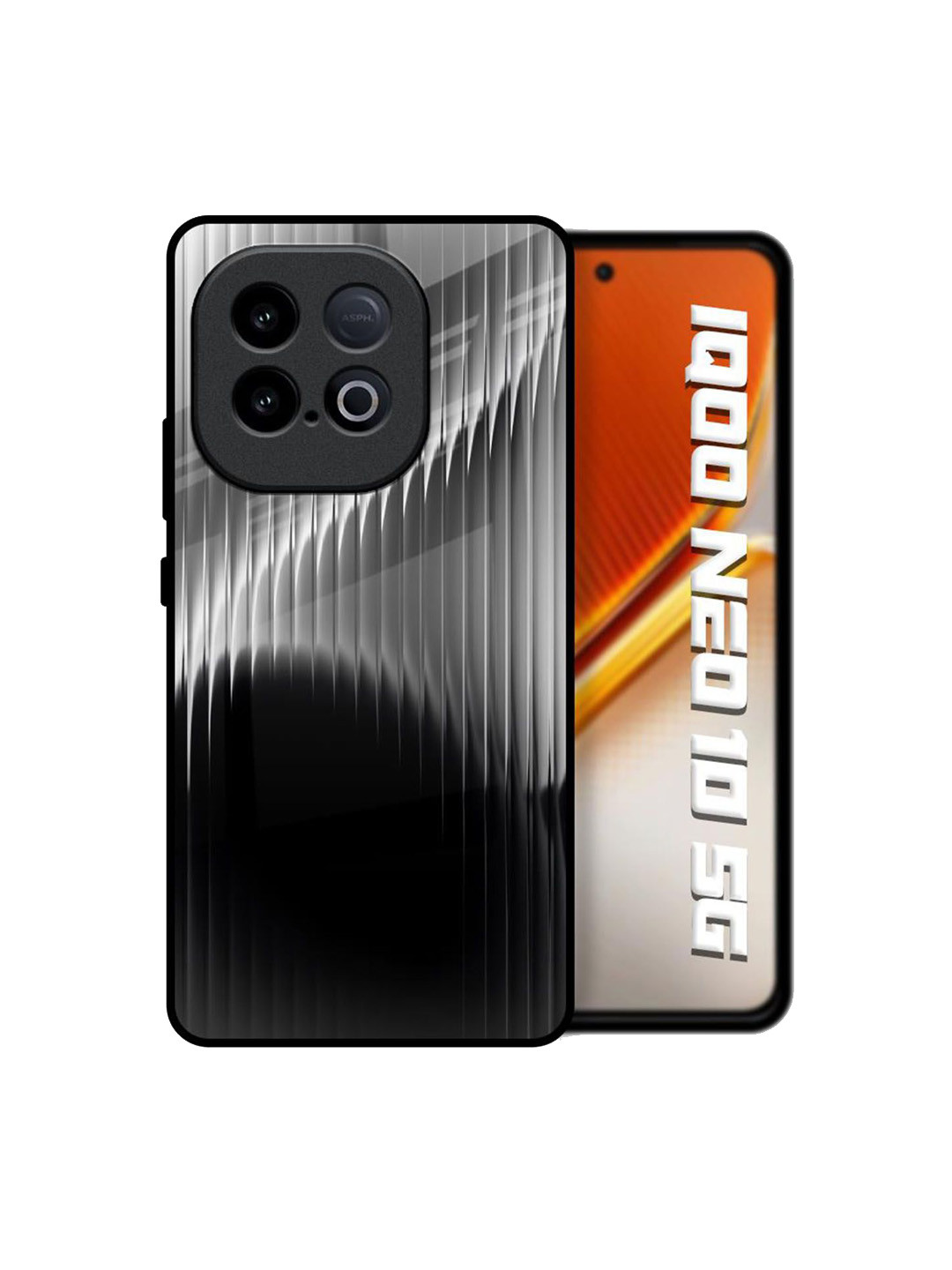 QRIOH Monochrome Arc Printed iQOO Neo 10 5G Glass Back Case Mobile Accessories