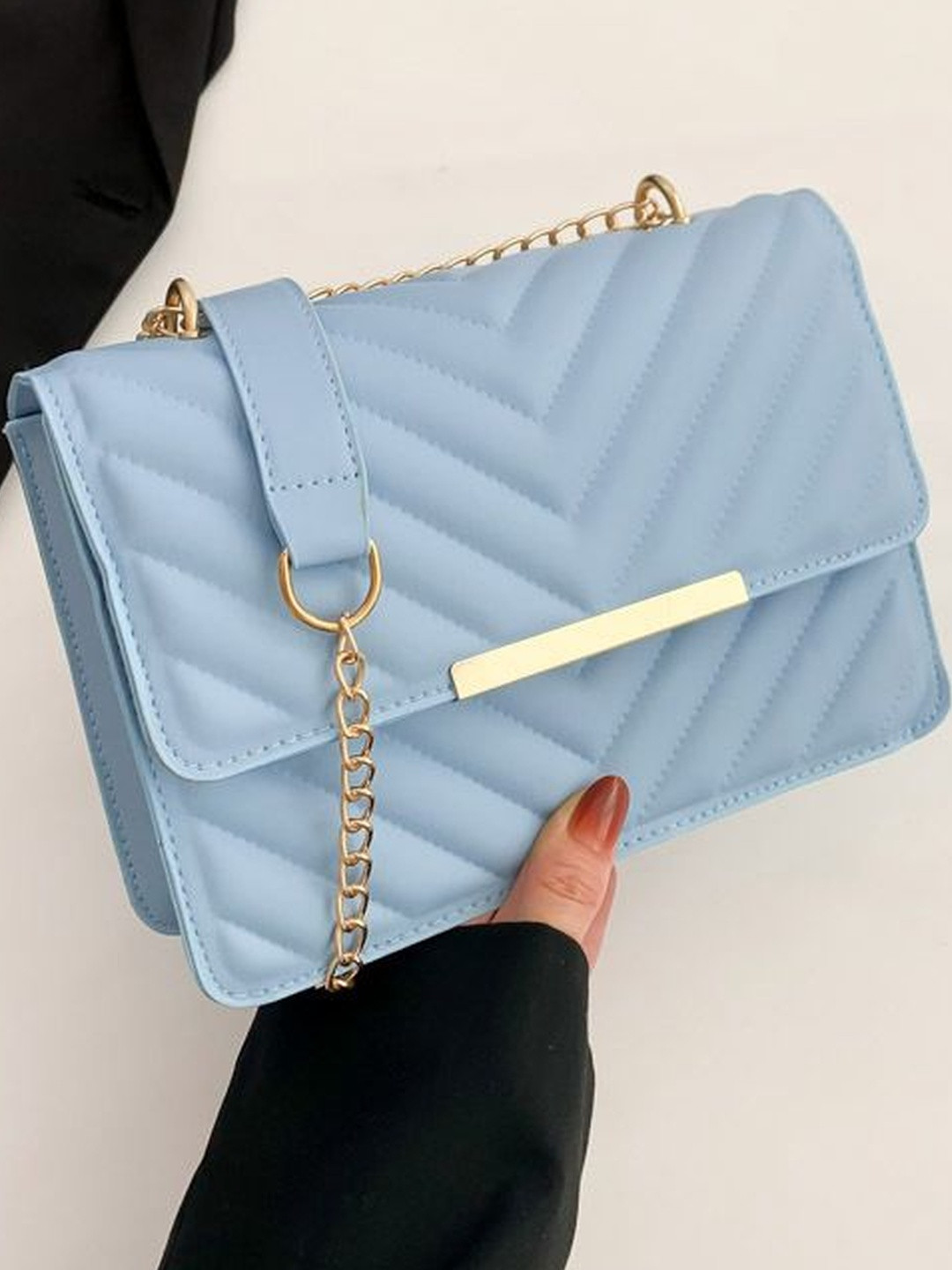 CORSICA Women Blue Textured Handbag