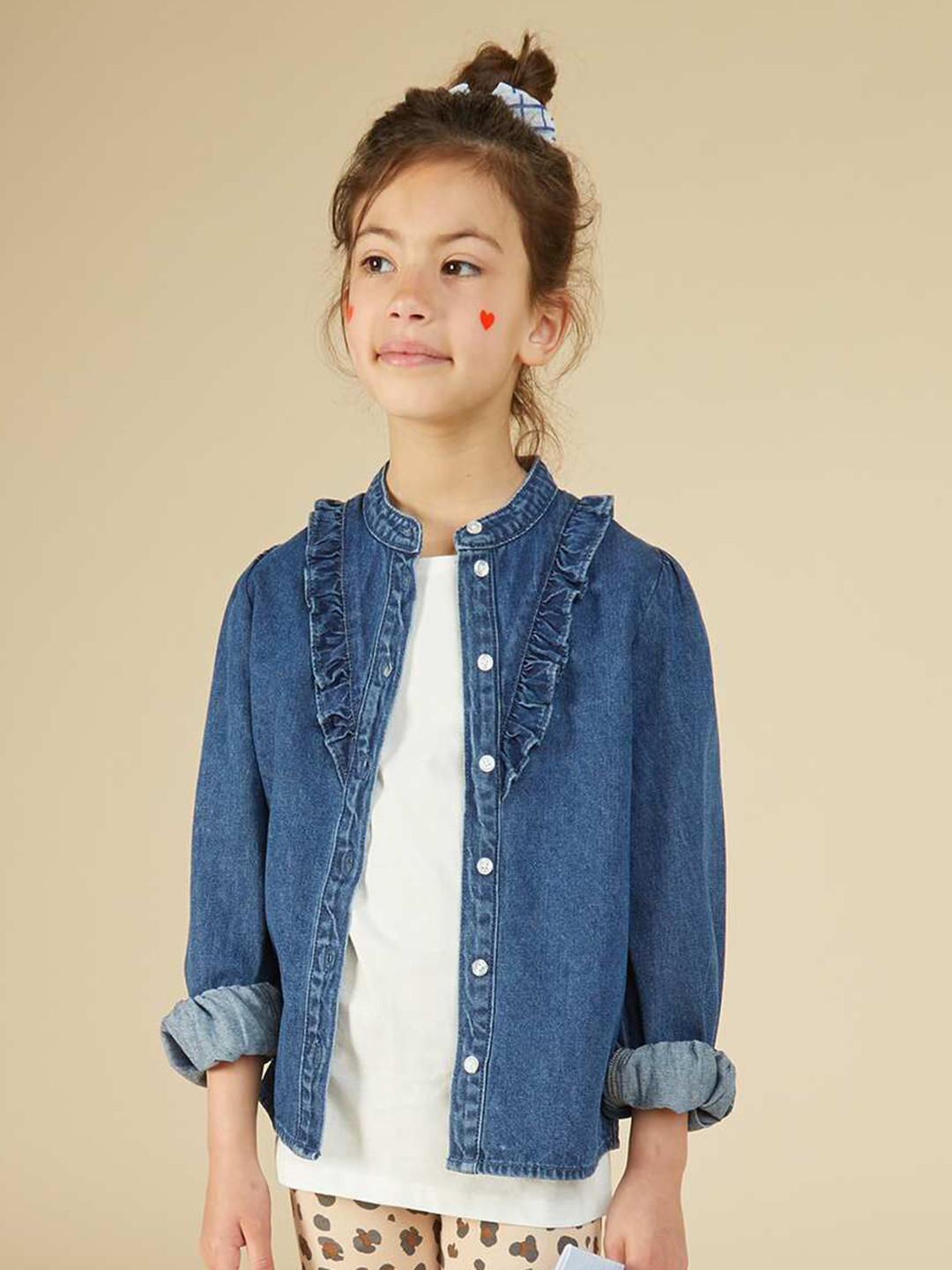 KIABI Girls Round Neck Pure Cotton Regular Fit T-shirt
